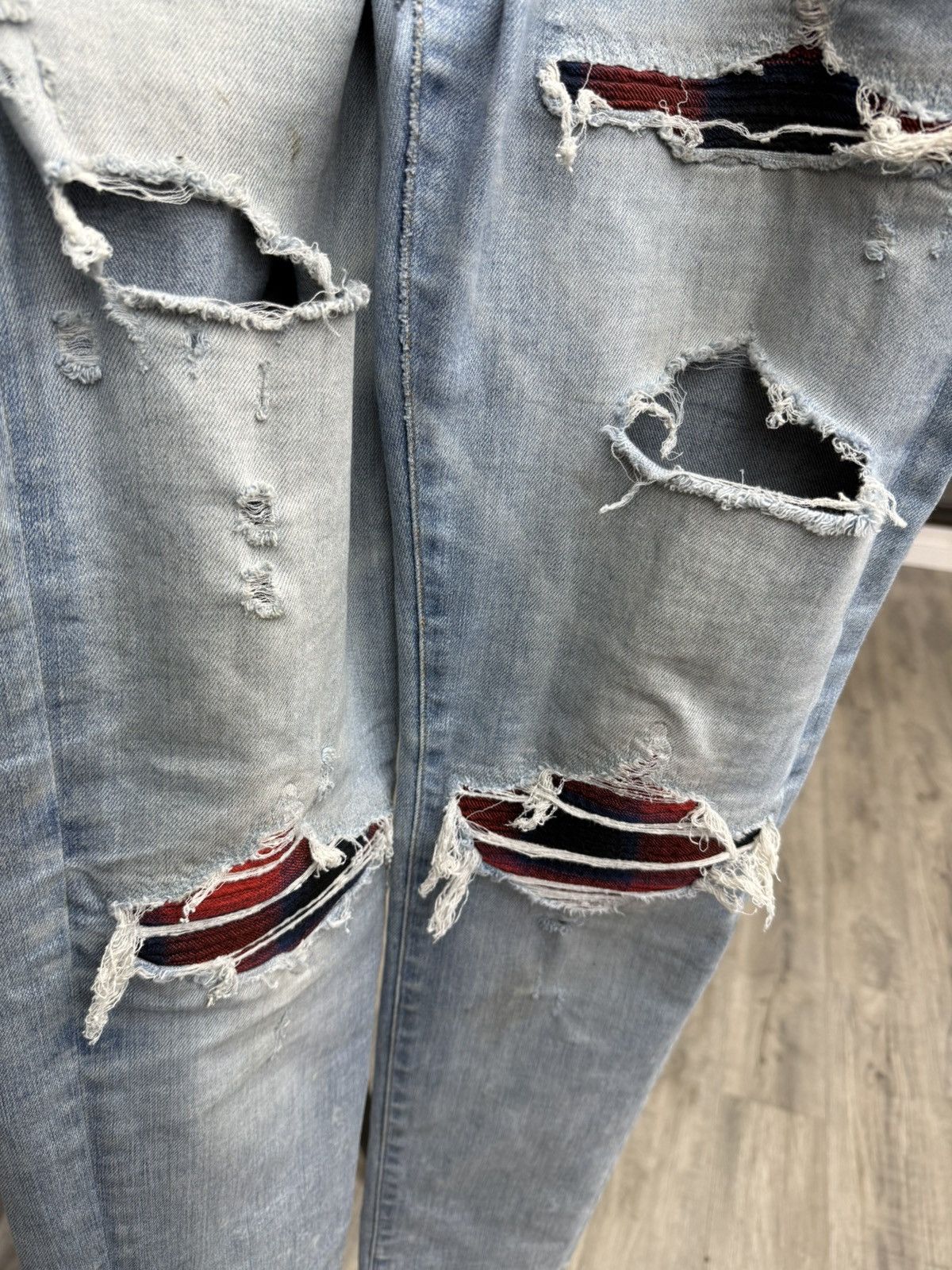 Amiri Amiri MX1 - Red Plaid Flannel Patched Size US 34 / EU 50 - 2 Thumbnail