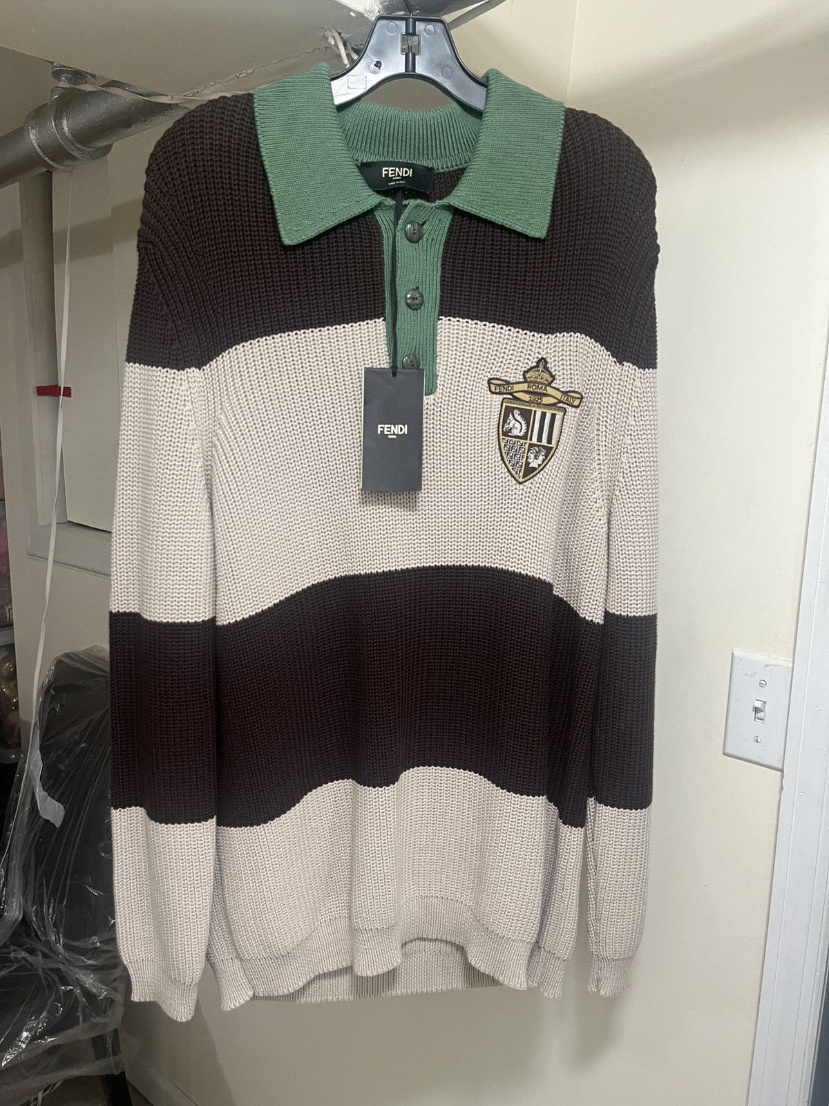 Fendi Fendi Polo/Cardigan Knit Sz 50 Size US M / EU 48-50 / 2 - 1 Thumbnail