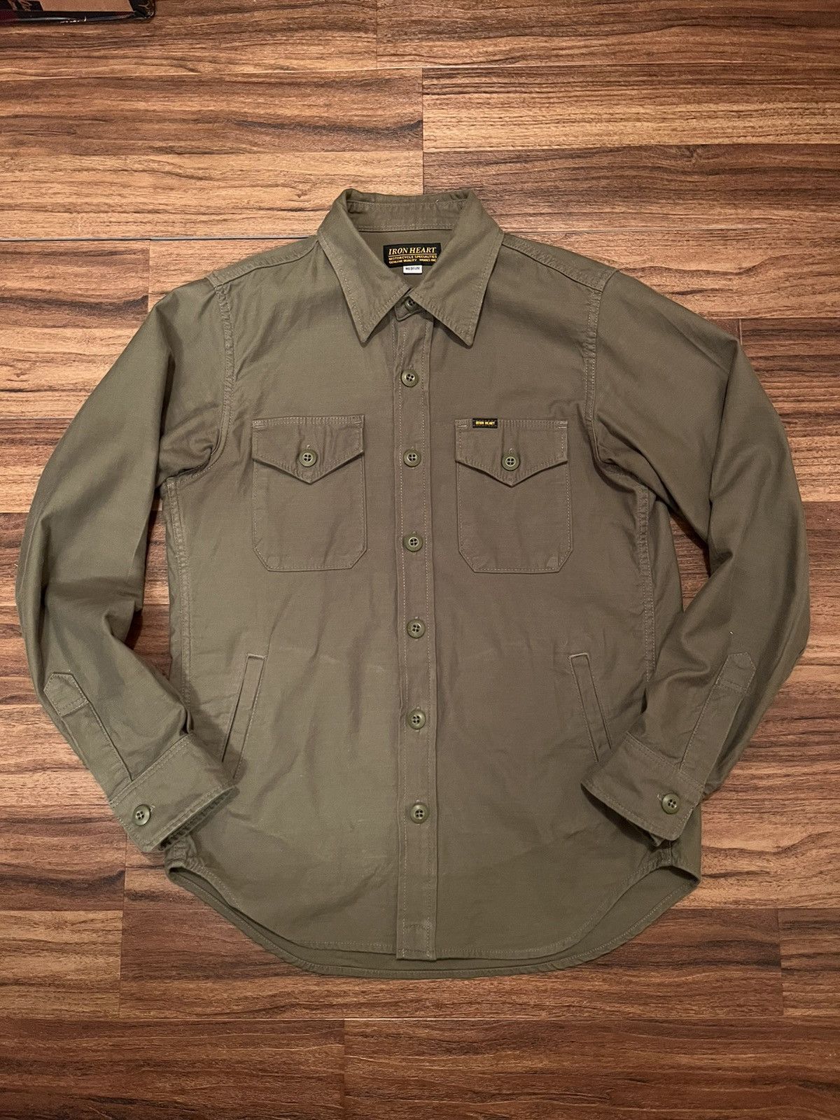 Iron Heart IHSH-328-GRN Back Satin Military CPO Shirt 7 oz. | Grailed