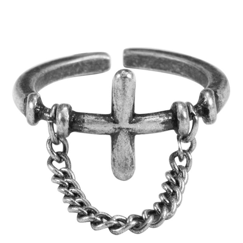 Jewelry Punk Jewelry Rings Open Size Chrome Ring (Size 7-13) Size ONE SIZE - 5 Thumbnail