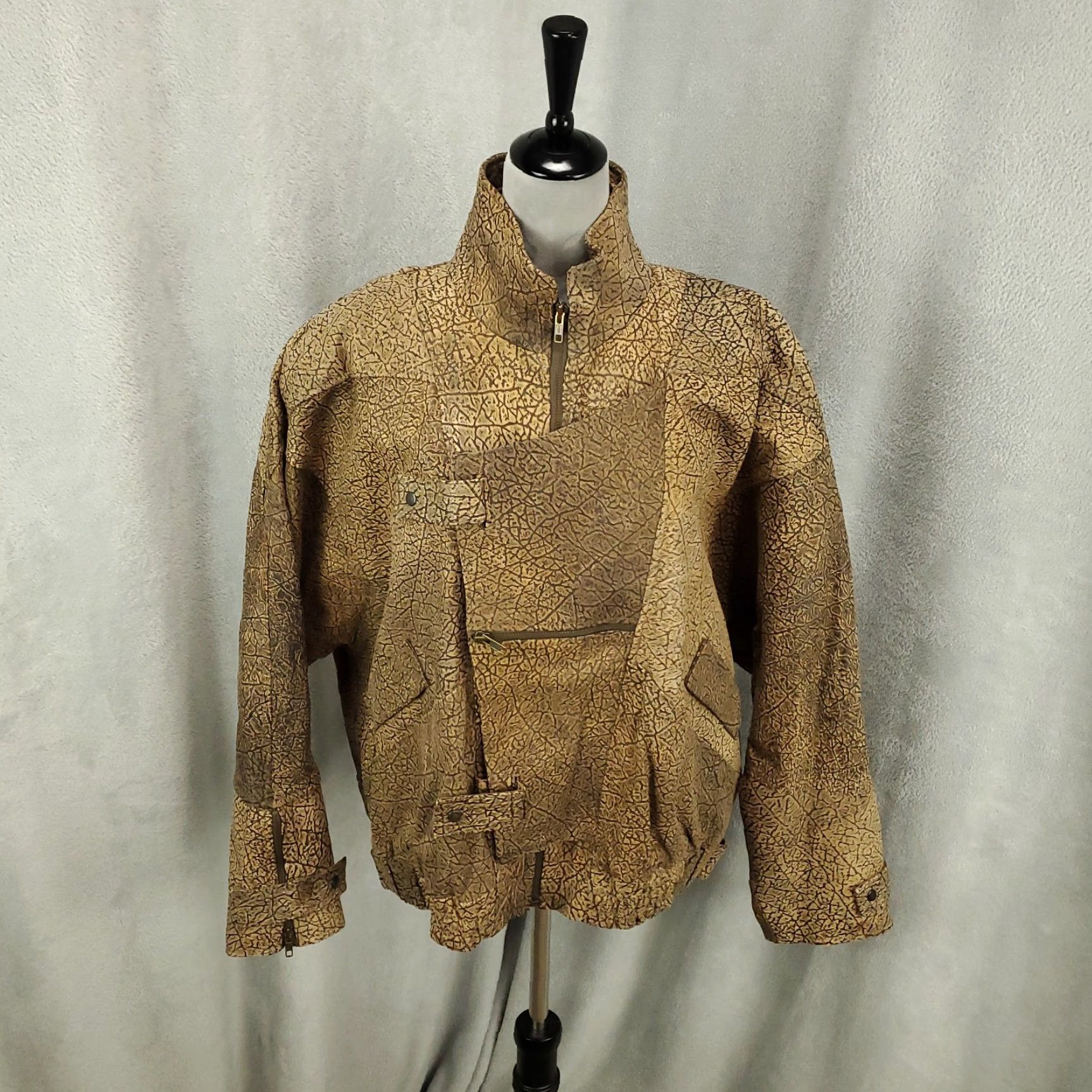 Sanders VINTAGE Dersan Brown Leather Jacket Womens 2XL Plus Polyester Lined Pocket Casual 90s City Size XXL / US 16-18 / IT 52-54 - 2 Thumbnail