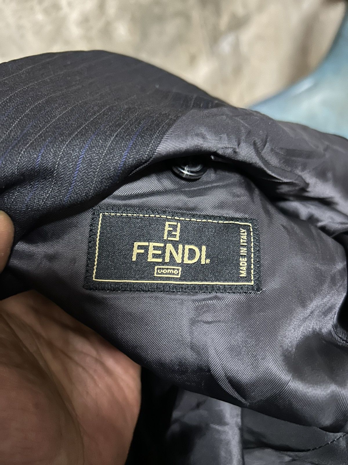 Fendi 90s Uomo Striped Wool Linen Blazer Size 52R - 15 Thumbnail