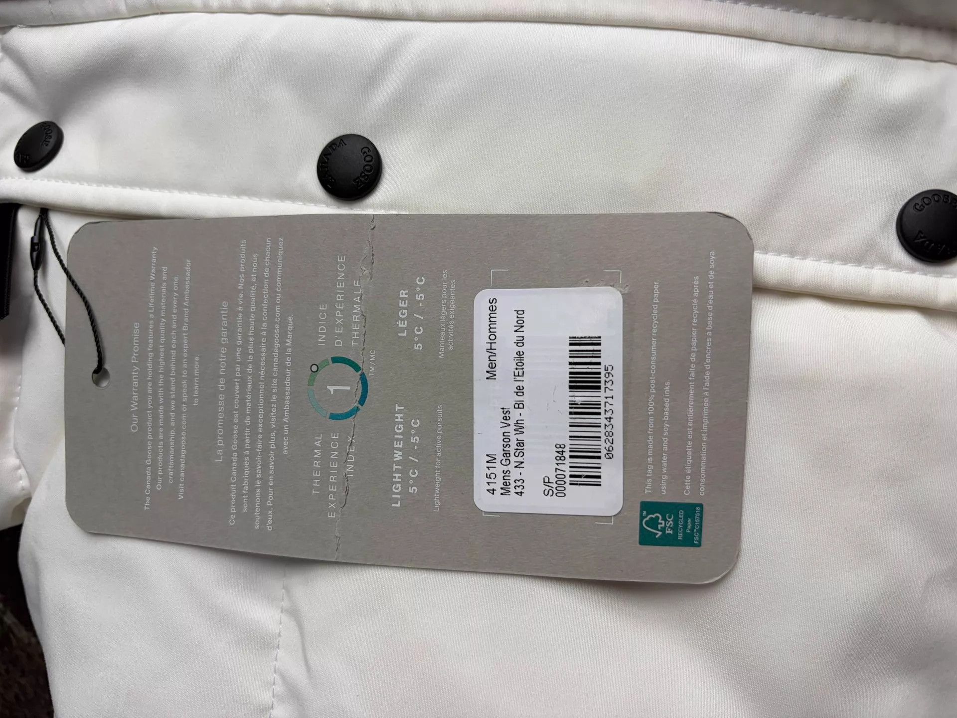 Canada Goose Canada Goose Garson Down Vest Arctic White S Unisex Size US S / EU 44-46 / 1 - 3 Thumbnail