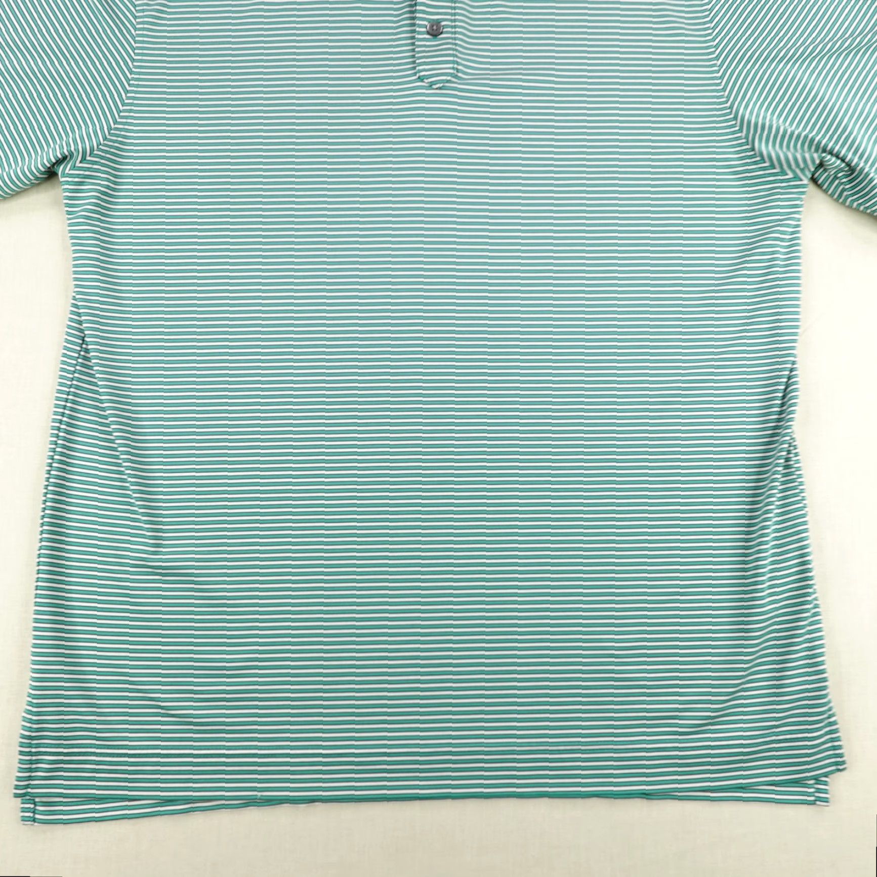 Footjoy FootJoy Polo Shirt Mens Large Green White Stripes Performance Golf Terra Lago Polo Shirt Size US L / EU 52-54 / 3 - 3 Thumbnail