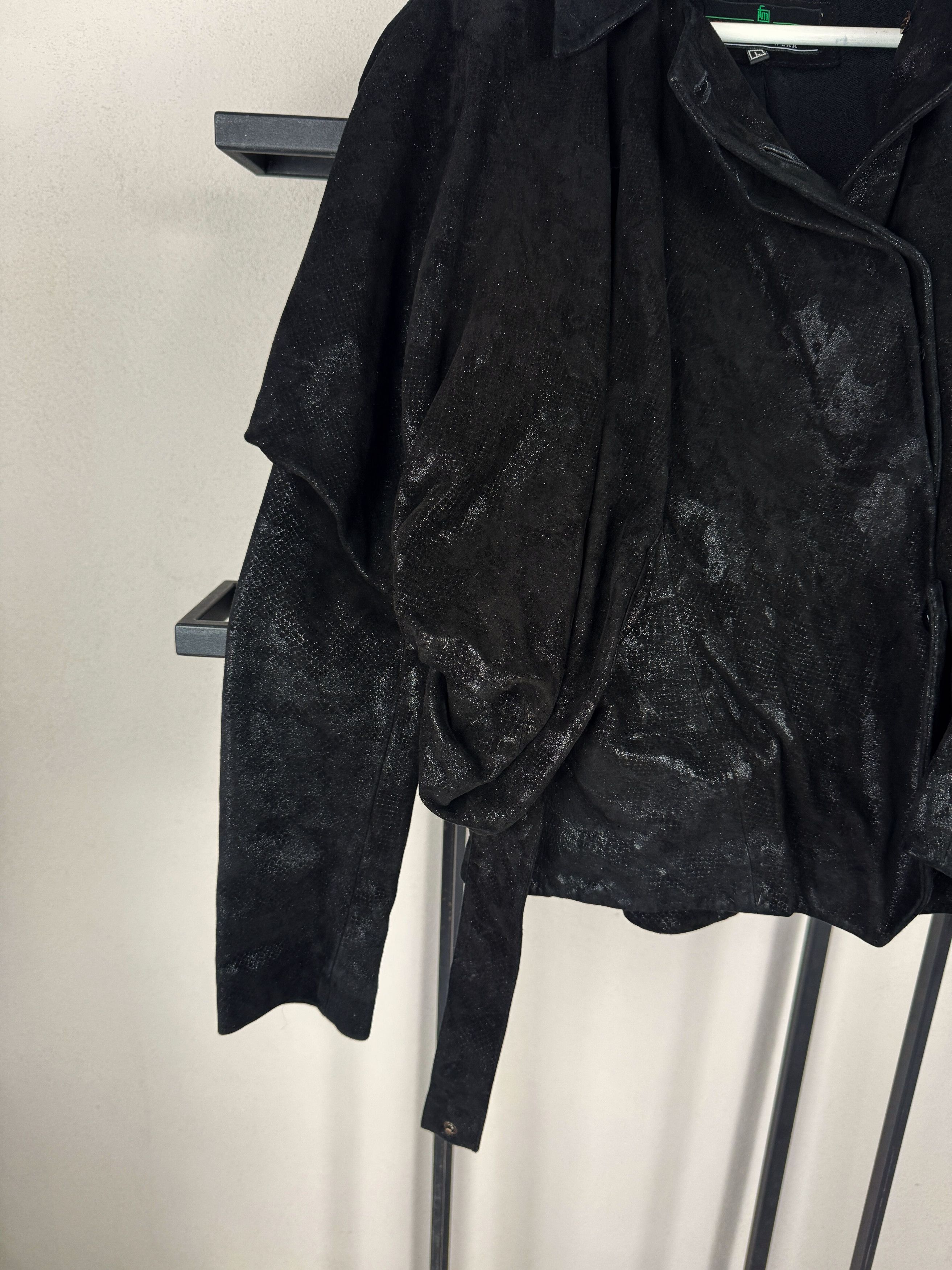 Yohji Yamamoto Vintage Y2K Black Leather Jacket Cropped Archive Size M / US 6-8 / IT 42-44 - 7 Thumbnail