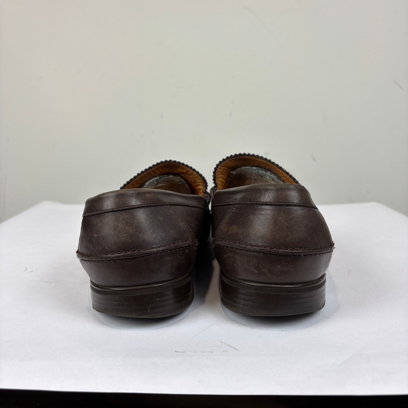 Gucci Gucci Brown Leather Web Slip On Loafers Men's 9 Size US 9 / EU 42 - 4 Thumbnail
