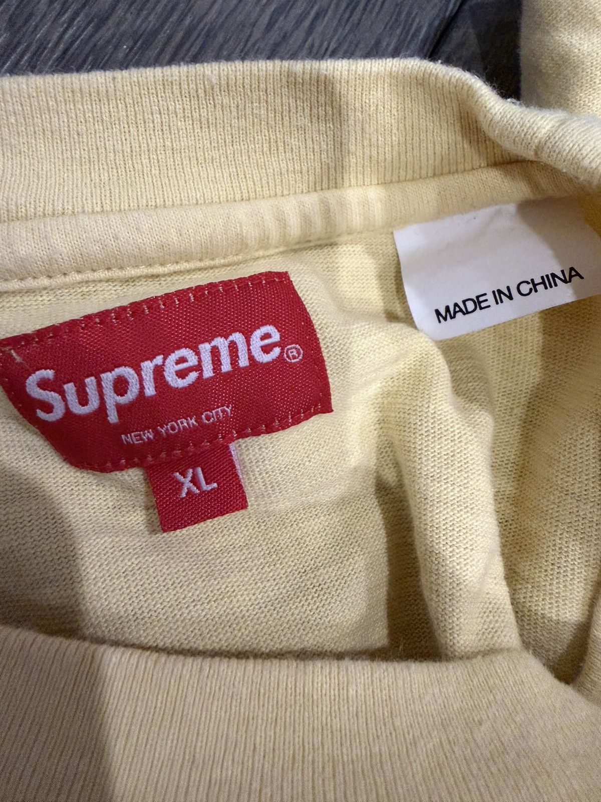 Supreme Supreme Contrast Appliqué Yellow T shirt Size US XL / EU 56 / 4 - 4 Thumbnail