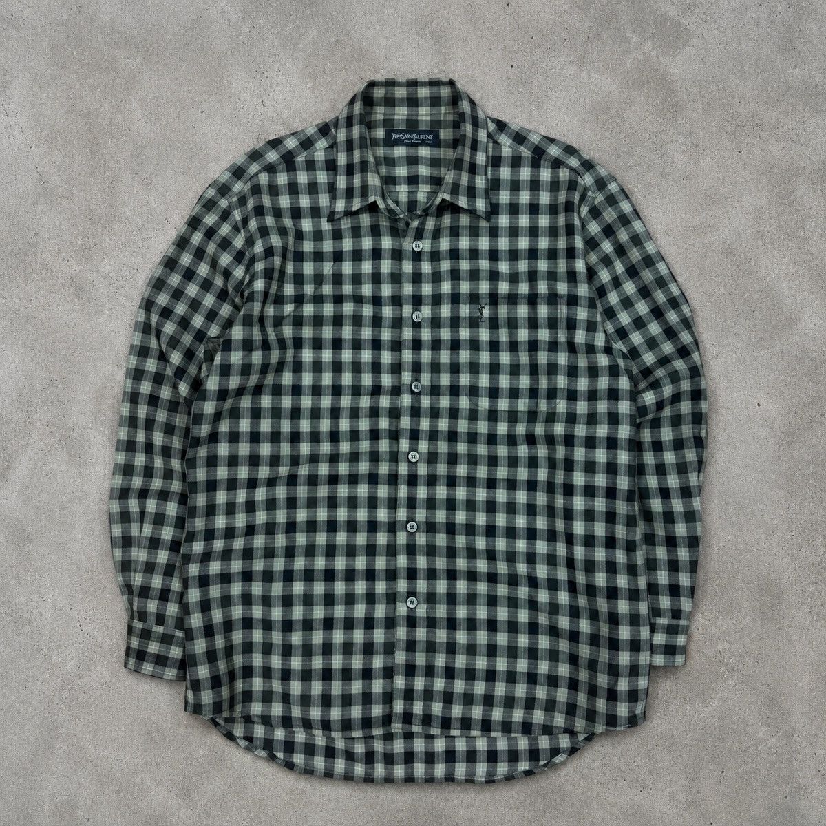 Yves Saint Laurent Vintage Yves Saint Laurent Plaid Shirt Size US M / EU 48-50 / 2 - 1 Thumbnail