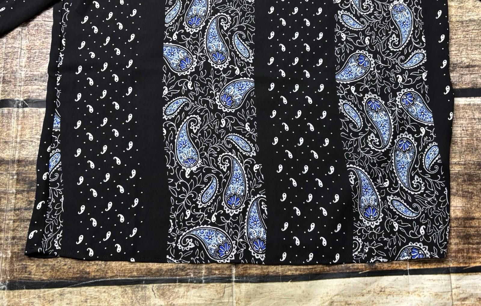 Elie Tahari Tahari Top Womens Large Paisley Colorblock Flutter $68 Size L / US 10 / IT 46 - 5 Thumbnail