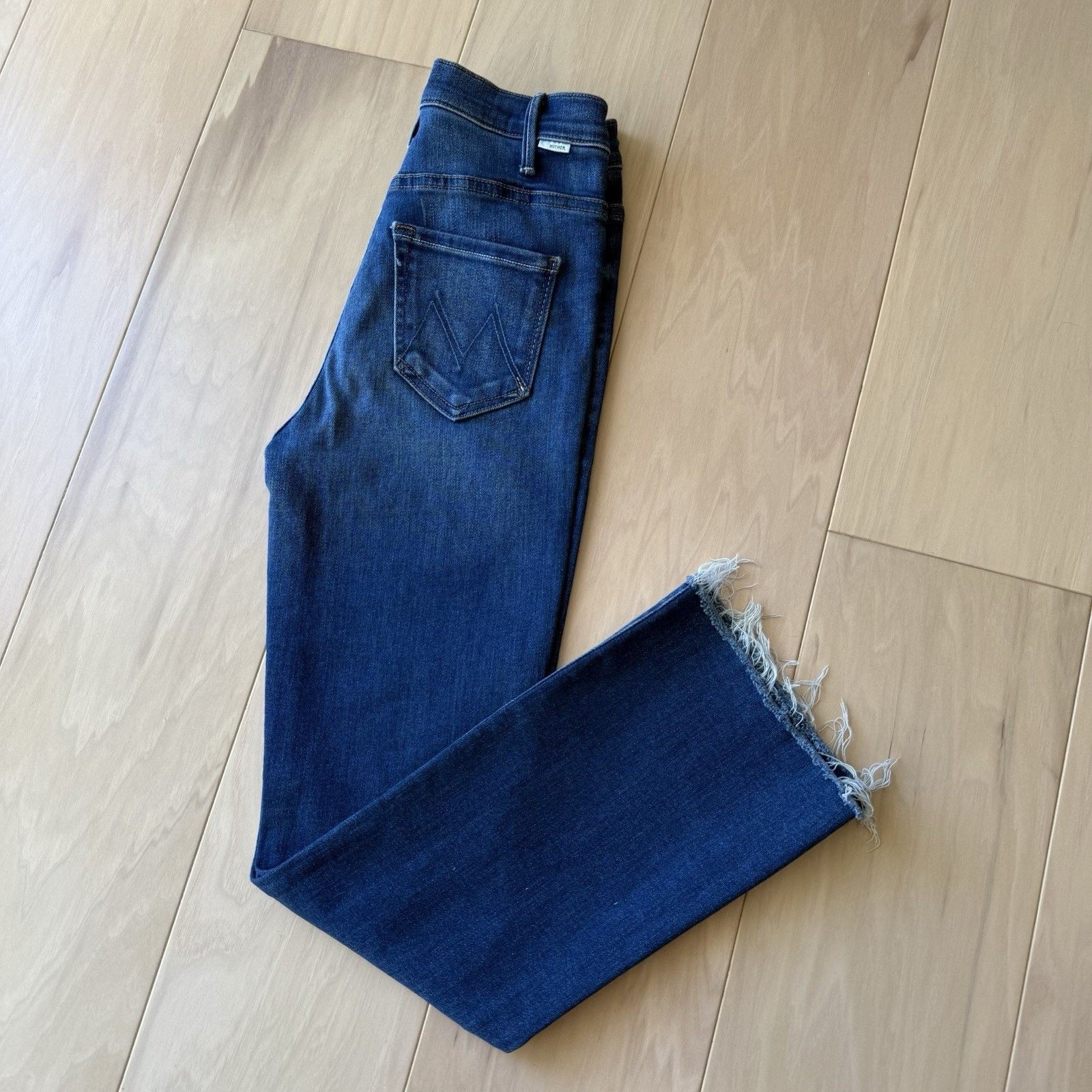 MOTHER Mother Hustler Ankle Jeans Women's 25 Blue Fray Glam Boho Size 25" / US 0 / IT 36 - 10 Thumbnail