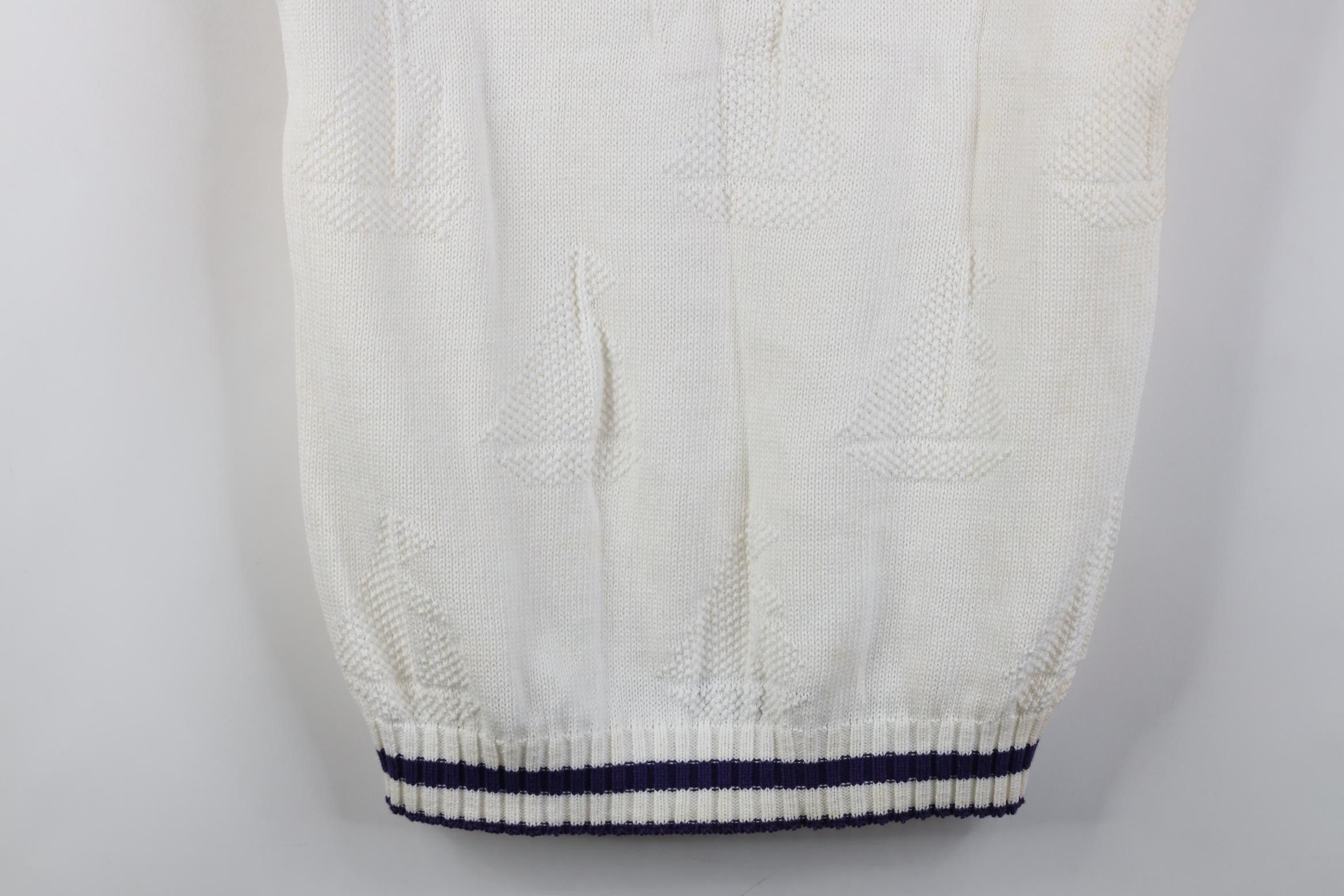 Vintage Deadstock Vintage 70s Streetwear Knit Sweater White USA Size M / US 6-8 / IT 42-44 - 3 Thumbnail