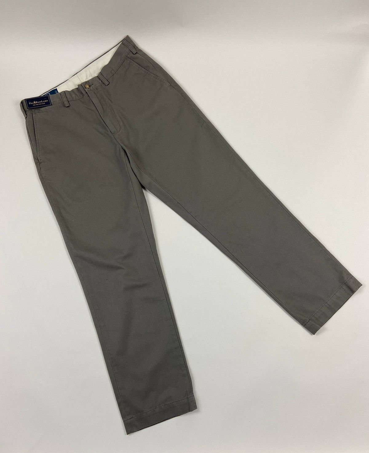 Polo Ralph Lauren Vintage Preston Pant Grey ChinoTrousers Cotton Classic Pants Size US 34 / EU 50 - 1 Thumbnail