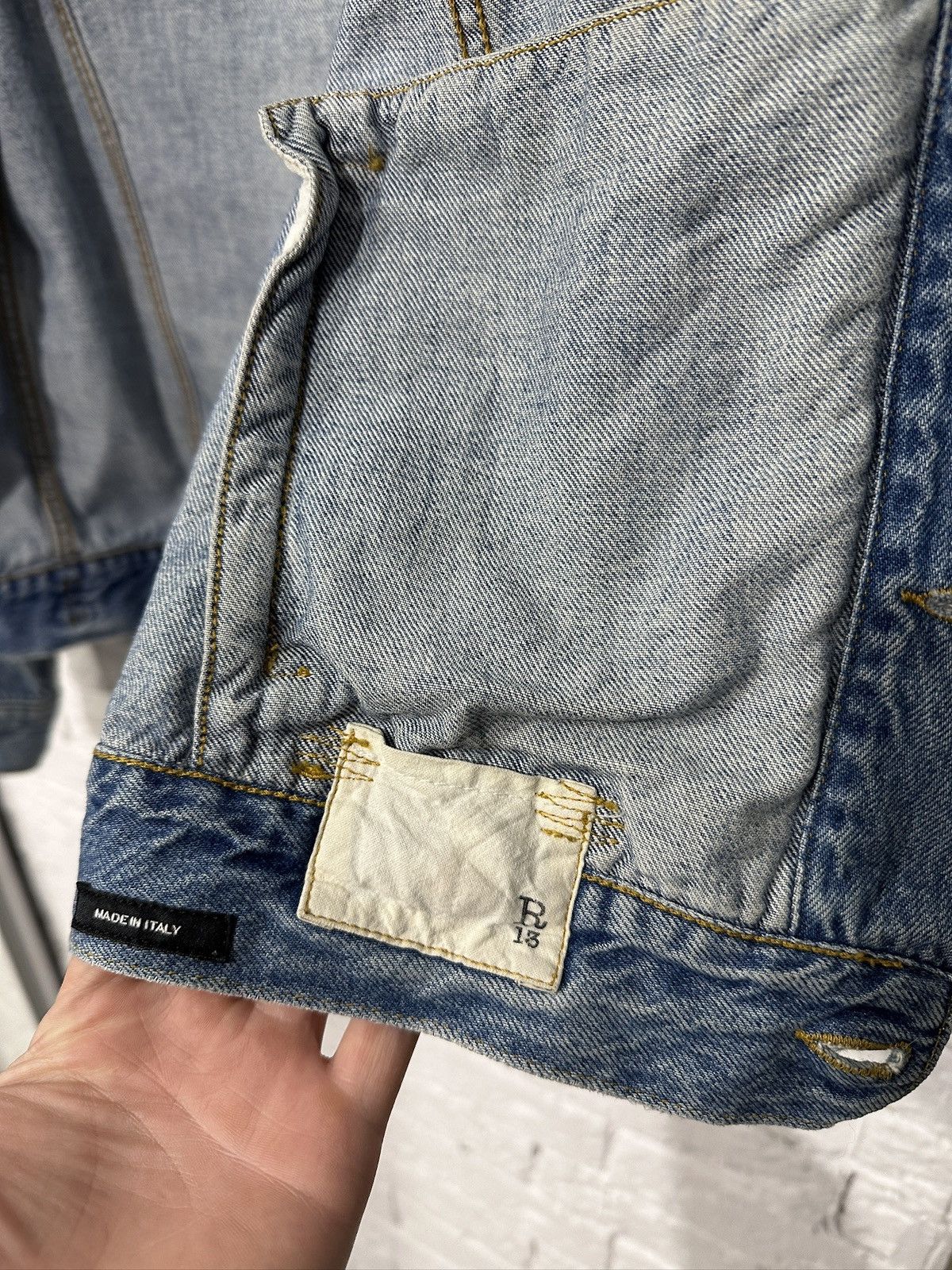 R13 R13 Sky Trucker Distressed Denim Holly Wash Women’s XS Size XS / US 0-2 / IT 36-38 - 12 Thumbnail