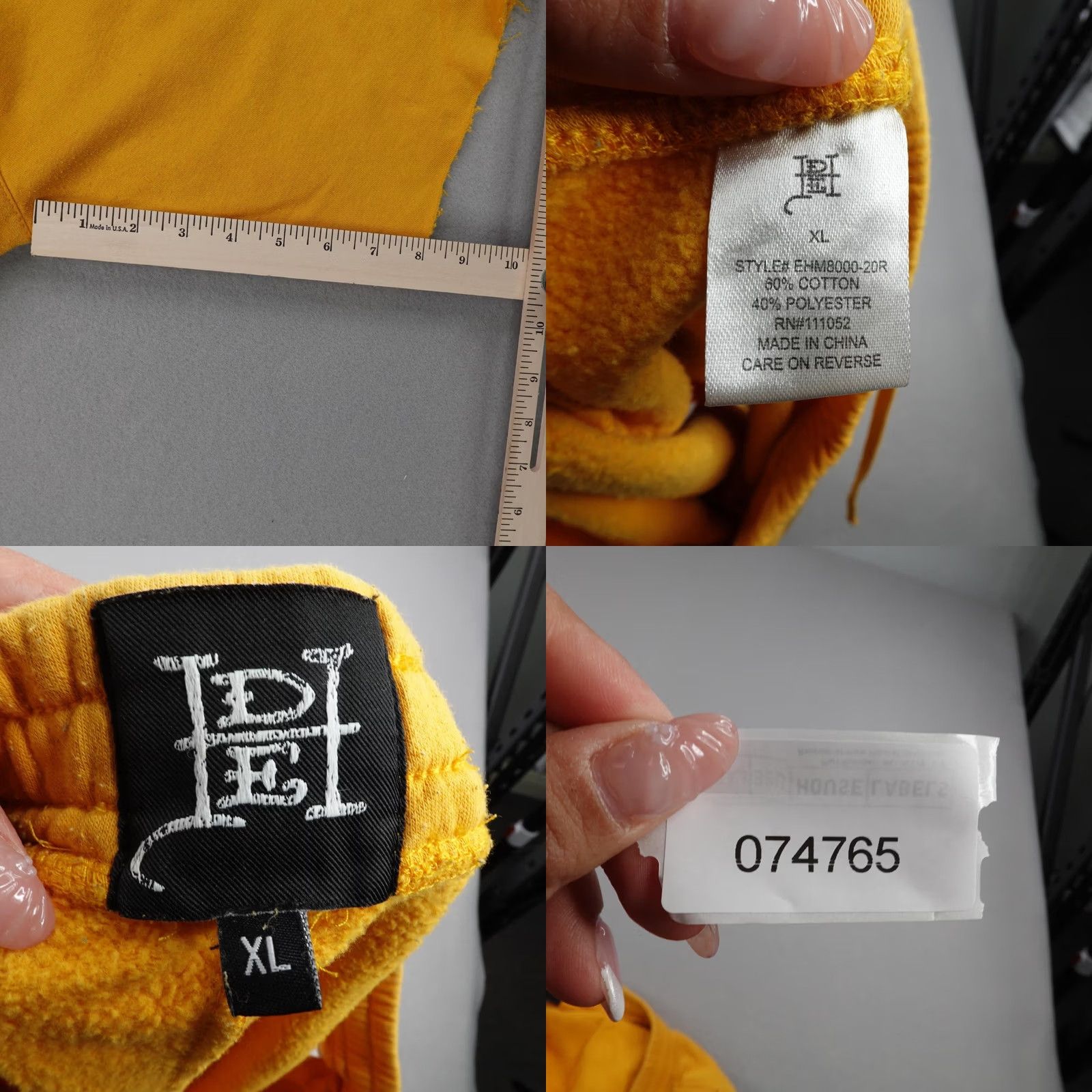 Ed Hardy Ed Hardy Mens XL Yellow Sweats Joggers Y2K Panther Cat Fleece Cutoff Gym Size US 36 / EU 52 - 8 Thumbnail