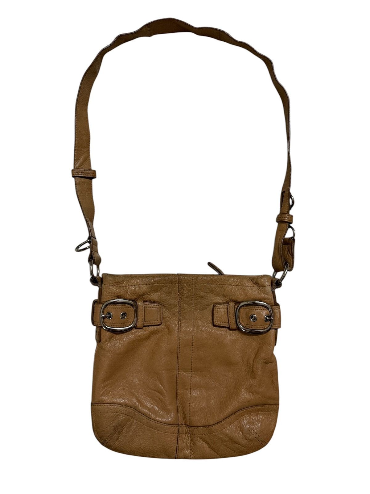 Coach Vintage Coach Tan Pebble Leather Buckle Shoulder Bag Size ONE SIZE - 1 Thumbnail
