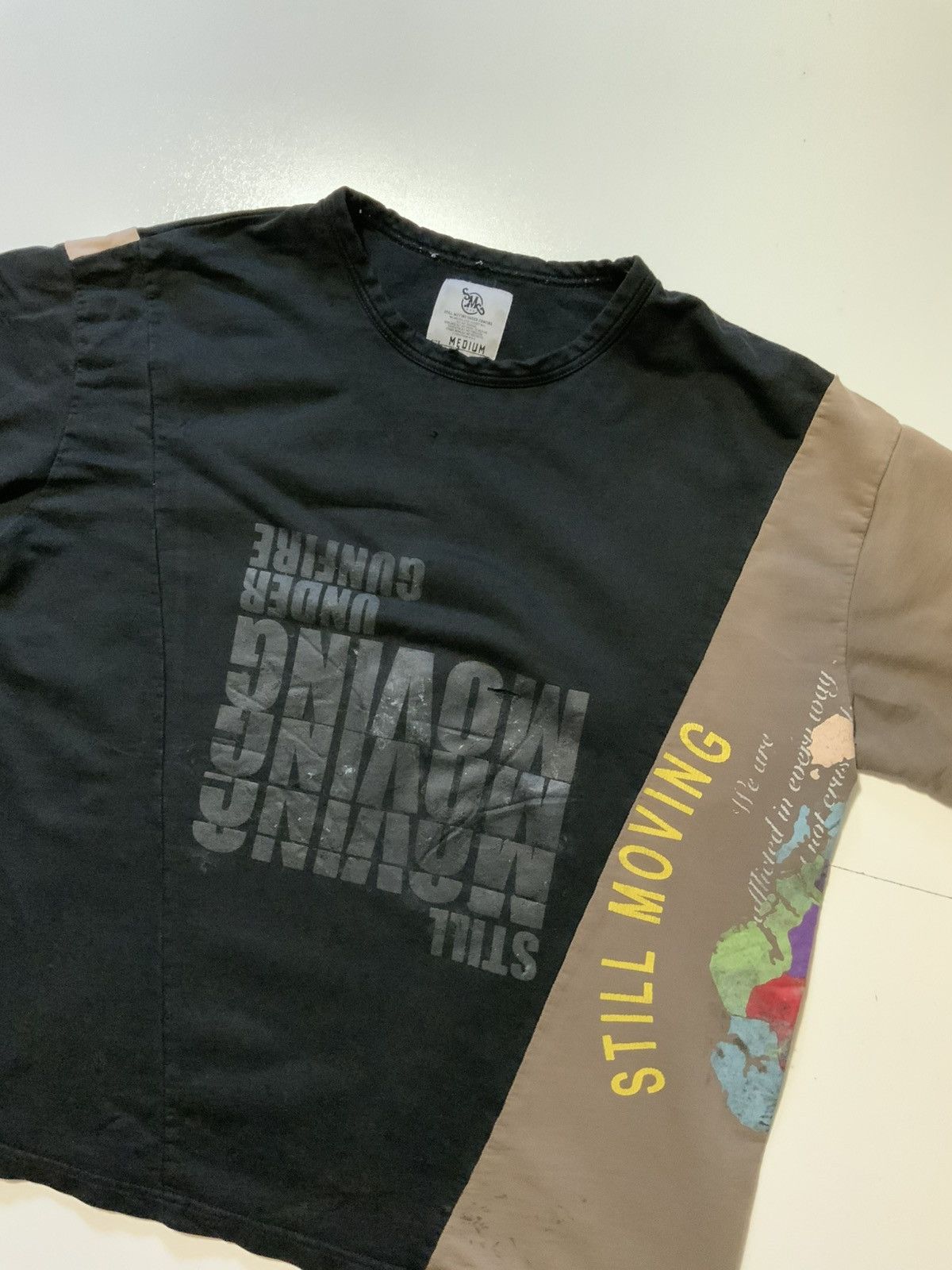 Other Still Moving Under Gunfire Cut & Sew Patchwork Split T-Shirt Size US M / EU 48-50 / 2 - 5 Thumbnail