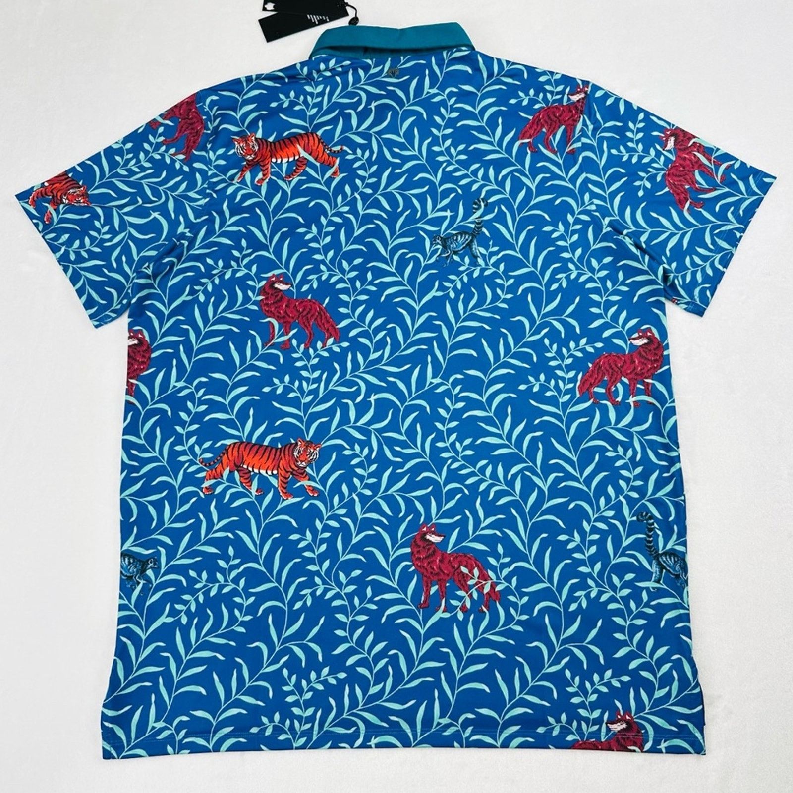 Other Greyson Men’s XL Wolf Mongoose Tiger Blue Golf Polo, Jungle Size US XL / EU 56 / 4 - 10 Thumbnail
