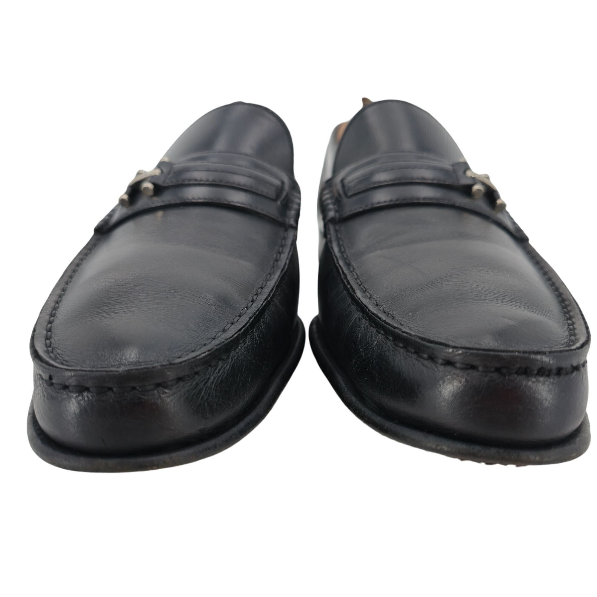 Testoni A. Testoni Mens Black Leather Bit Loafers Size 8.5 Italian Size US 8.5 / EU 41-42 - 7 Thumbnail