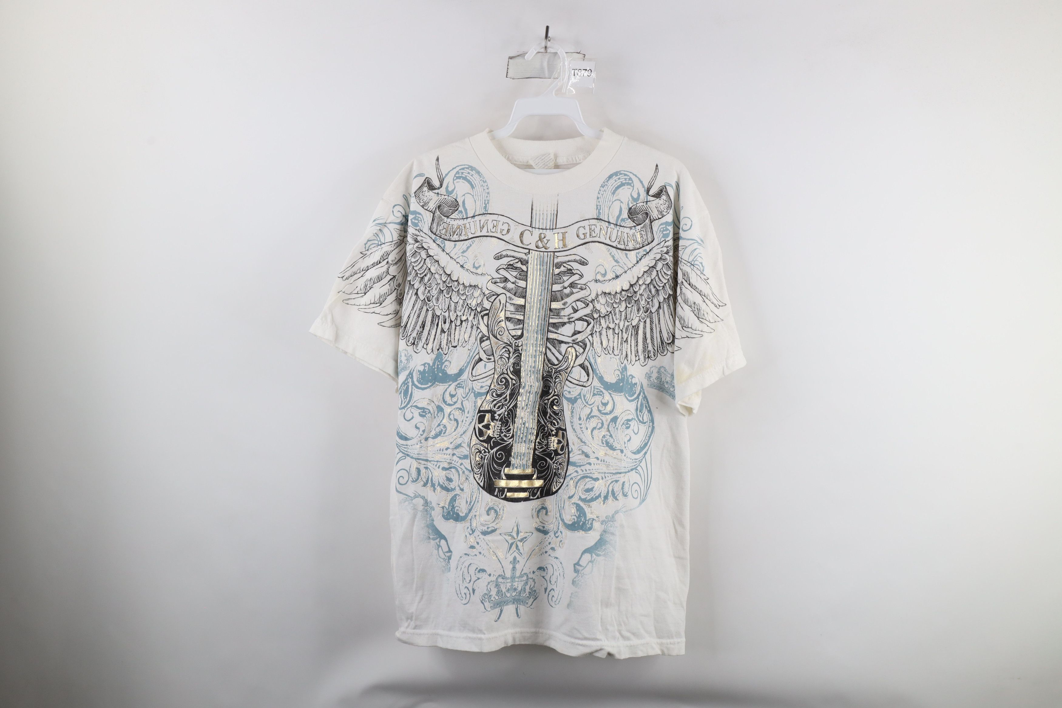 Vintage Vintage Y2K Streetwear Tribal Guitar Skull MMA T-Shirt Size US L / EU 52-54 / 3 - 1 Thumbnail