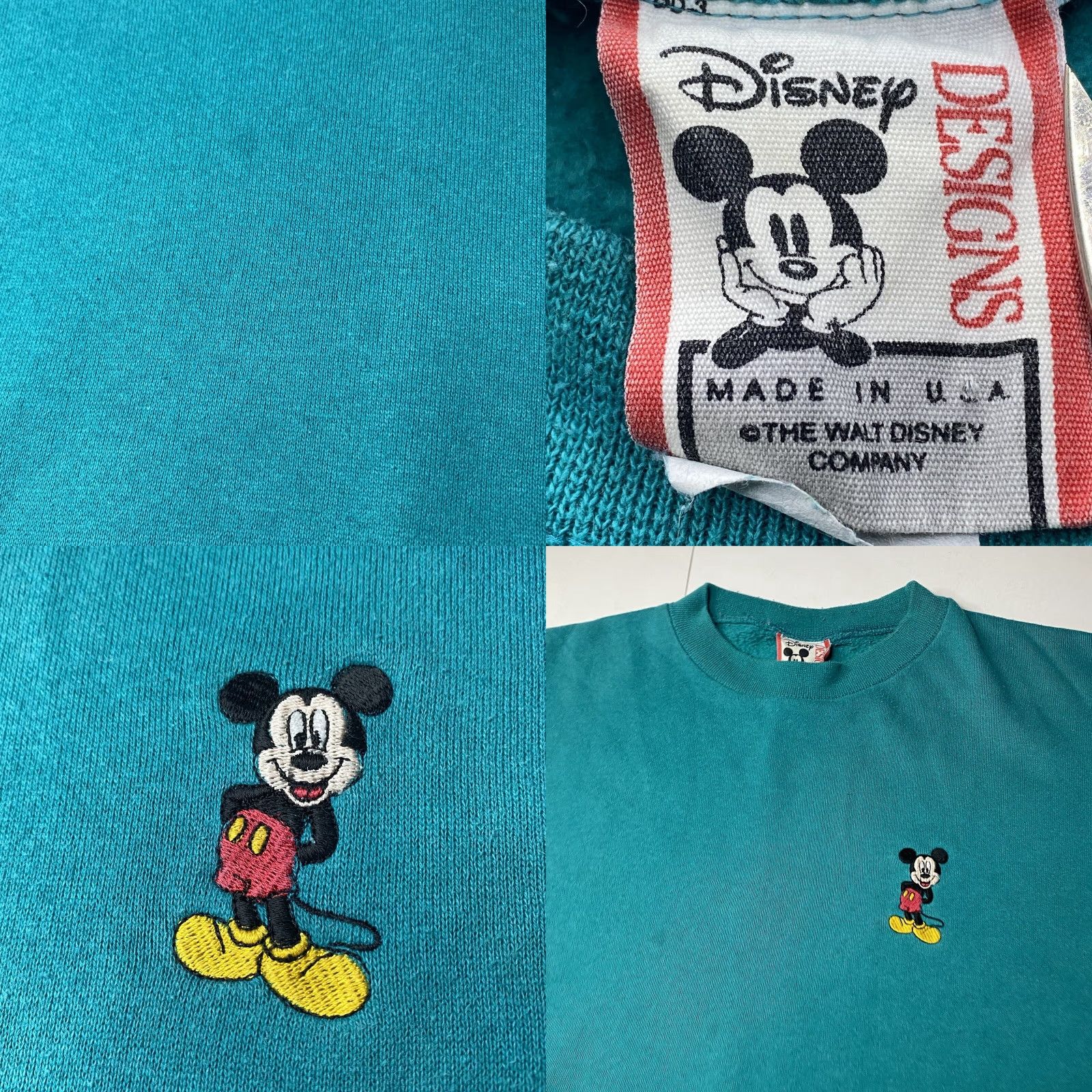 Disney VINTAGE Disney Designs Sweatshirt 2XL Unisex Adults Embroidered Mickey Green USA Made 90s RARE Size US XXL / EU 58 / 5 - 9 Thumbnail