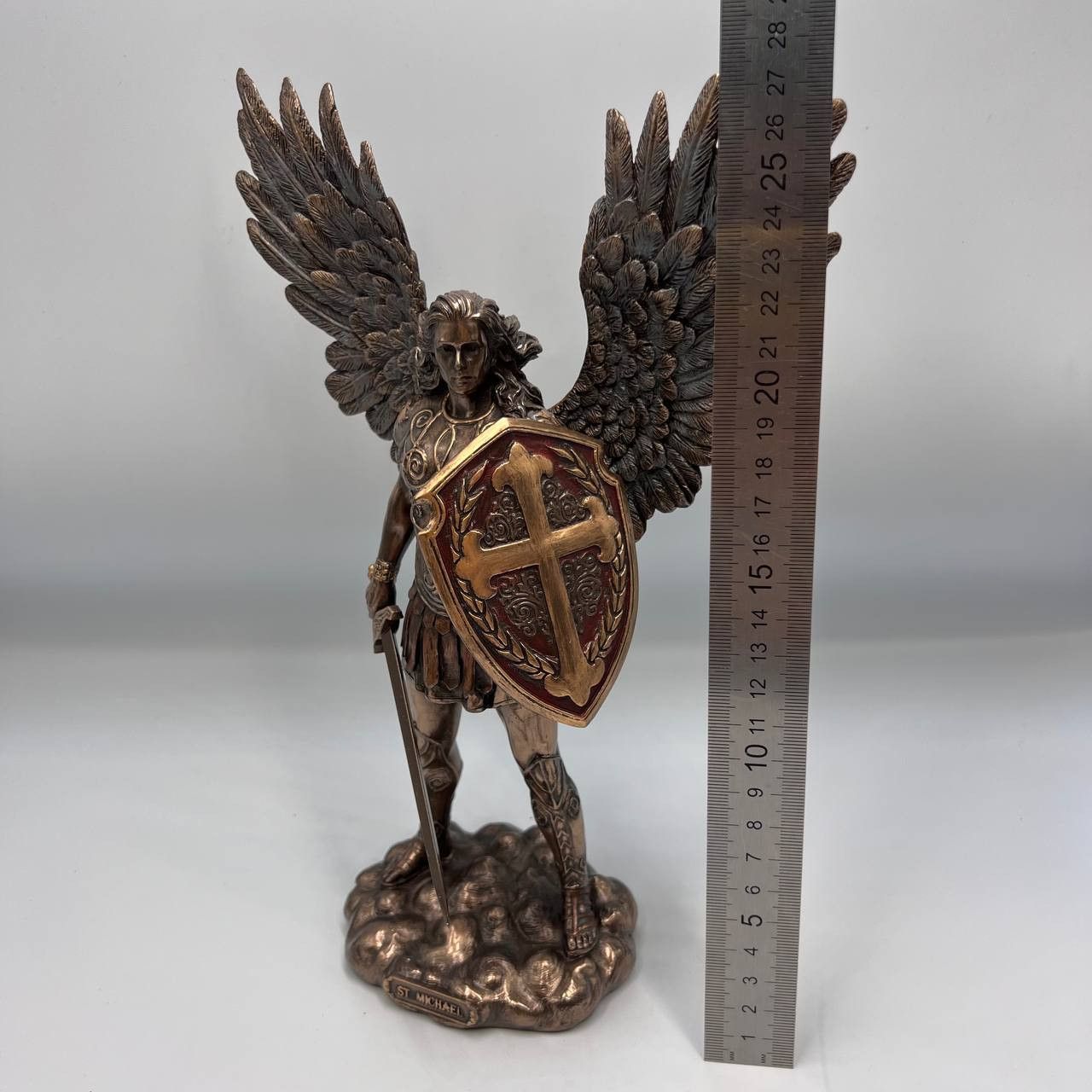 Vintage Archangel Michael Statue Figure Polystone Bronze Home Decor Size ONE SIZE - 4 Thumbnail