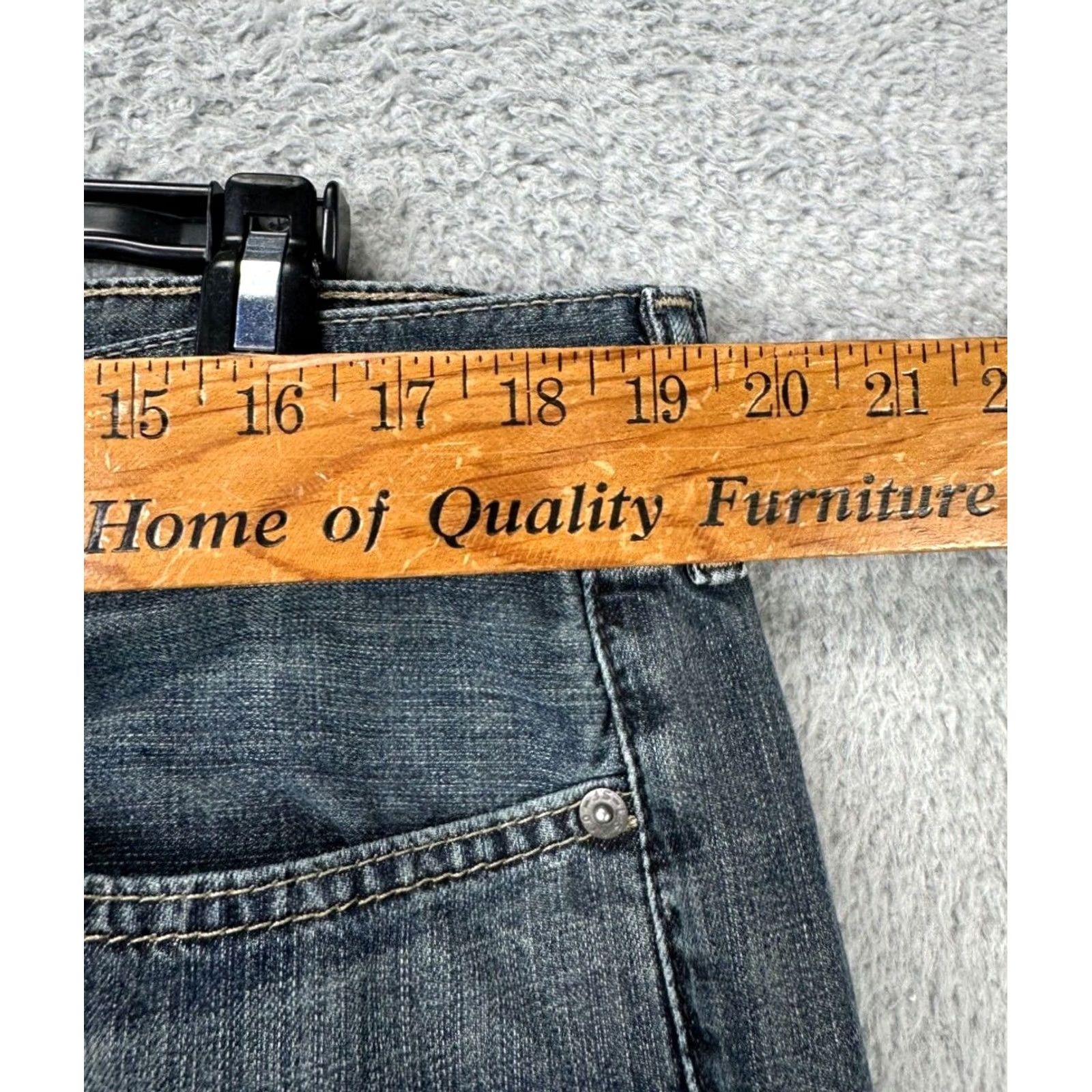 Levi's Levi's 514 Jeans Mens 38X30 Blue Distressed Slim Straight Red Tab Denim Pants Shirt Size US 38 / EU 54 - 6 Thumbnail