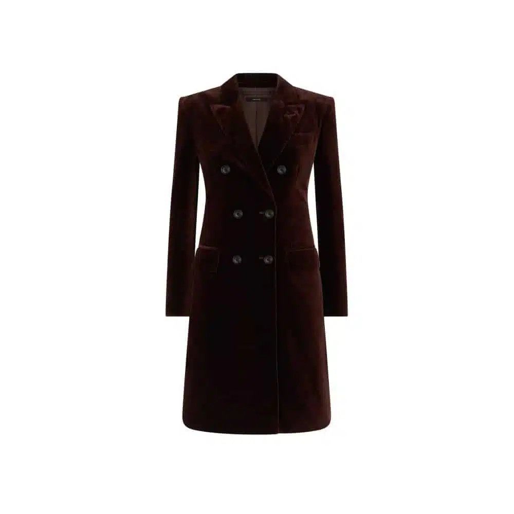 Tom Ford o1loc1c0126 CP1599 Cotton Velvet Double breasted Coat Size XXS / US 00 / IT 34 - 1 Thumbnail