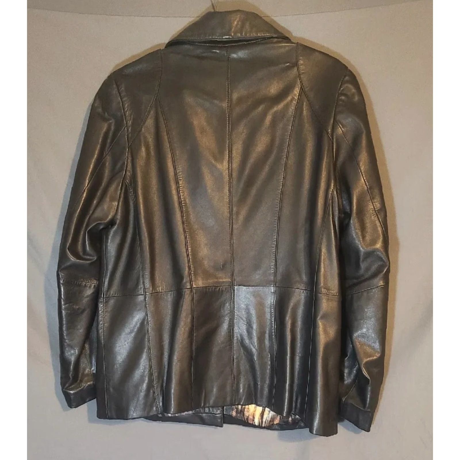 Vintage VINTAGE Wilda LAMBSKIN BLACK LEATHER COAT Jacket Womens Plus Size L Hooded Fur Trim Zip Out Lining Size L / US 10 / IT 46 - 6 Thumbnail