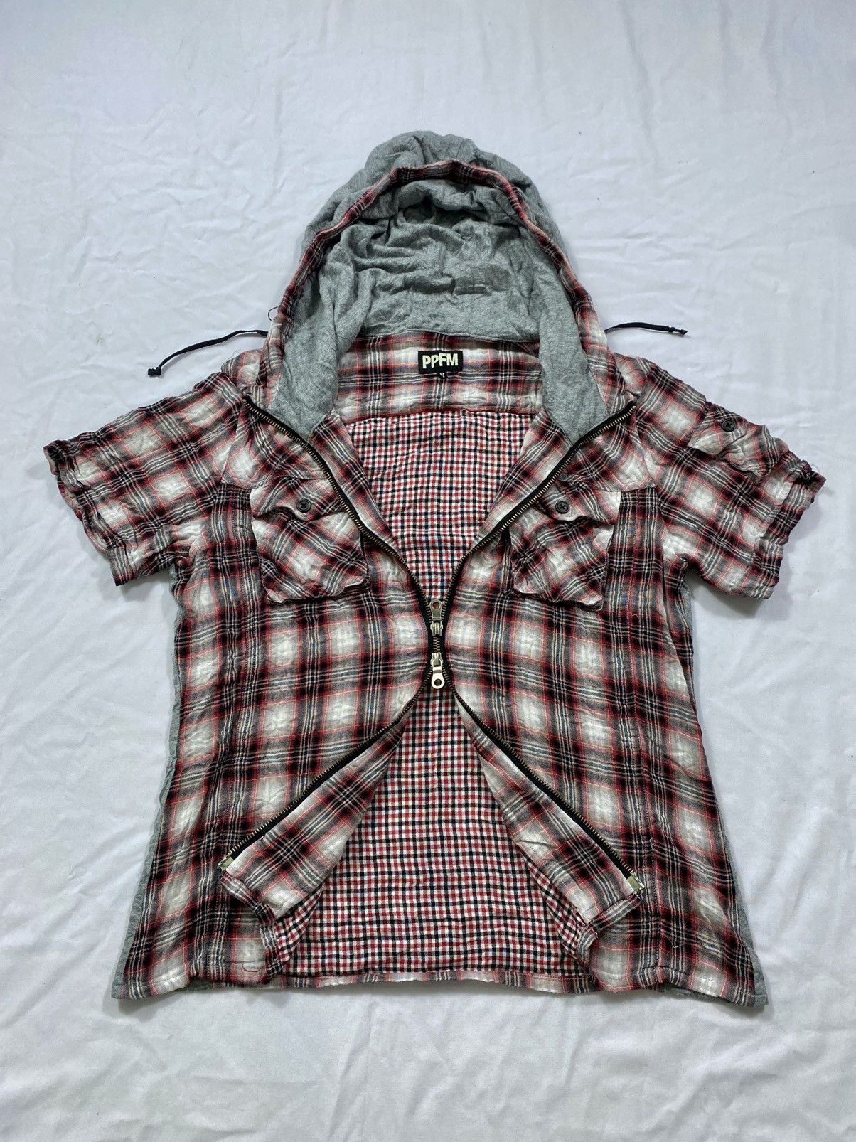PPFM 2000s PPFM double Zipper Flannel Hoodie Size US M / EU 48-50 / 2 - 1 Thumbnail