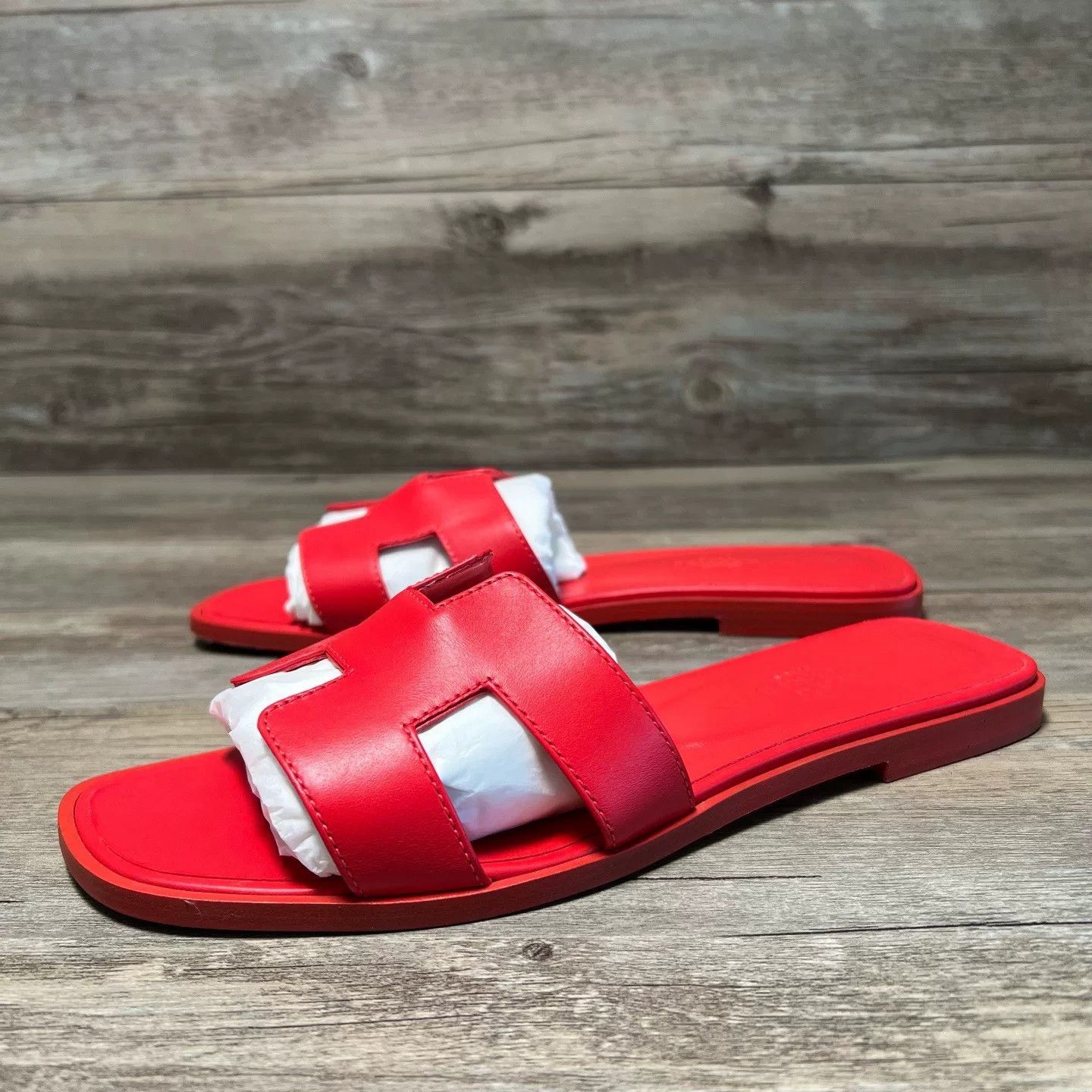 Hermes Hermes Red Sandals 38 Women Size US 7.5 / IT 37.5 - 1 Thumbnail