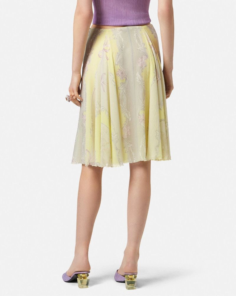 Versace o1y0226 Midi Skirt in Pastel Yellow/Light Gray Size 28" / US 6 / IT 42 - 4 Thumbnail