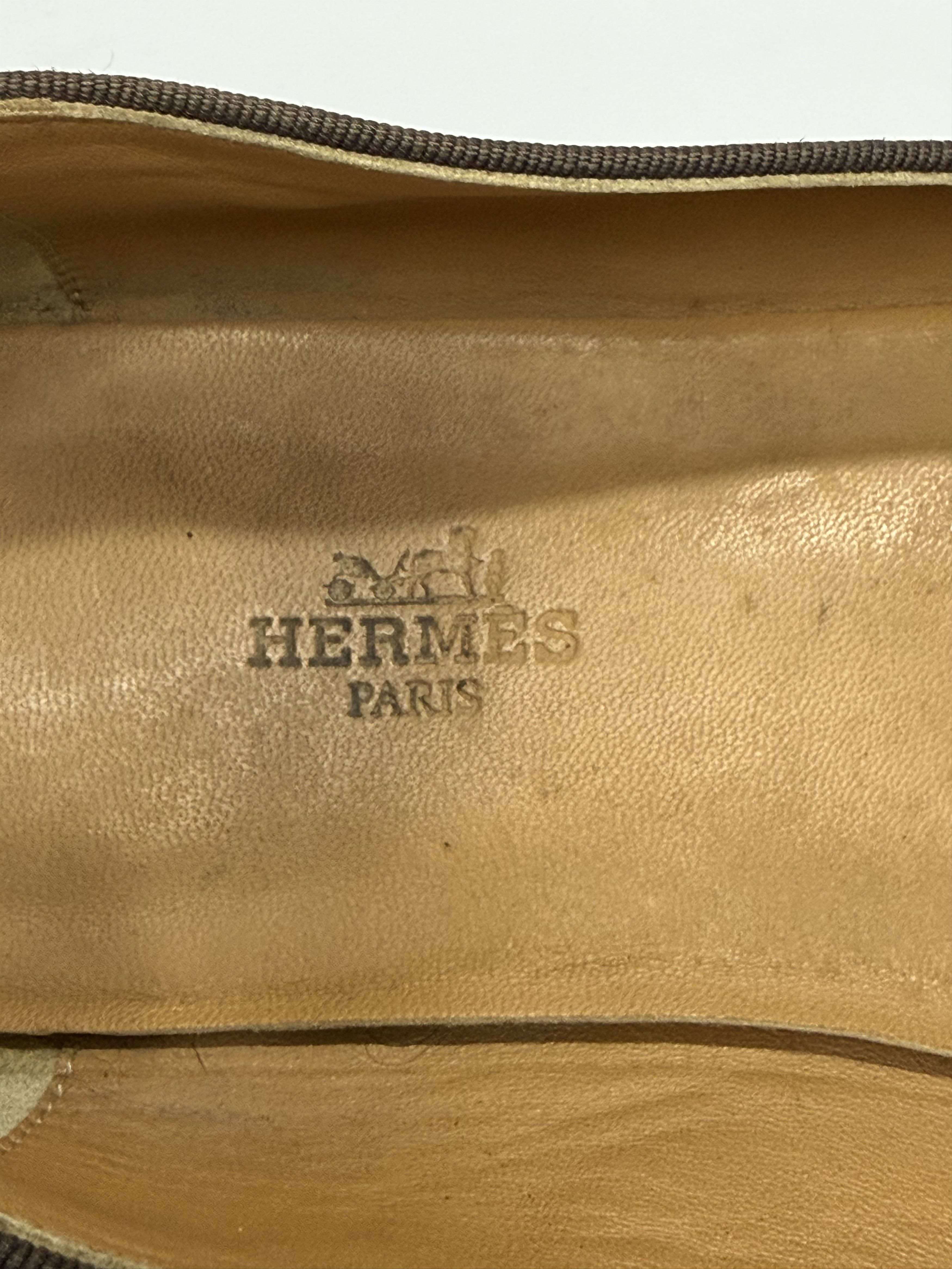 Hermes Hermes Brown Leather Smoking Slippers Size US 8 / EU 41 - 9 Thumbnail