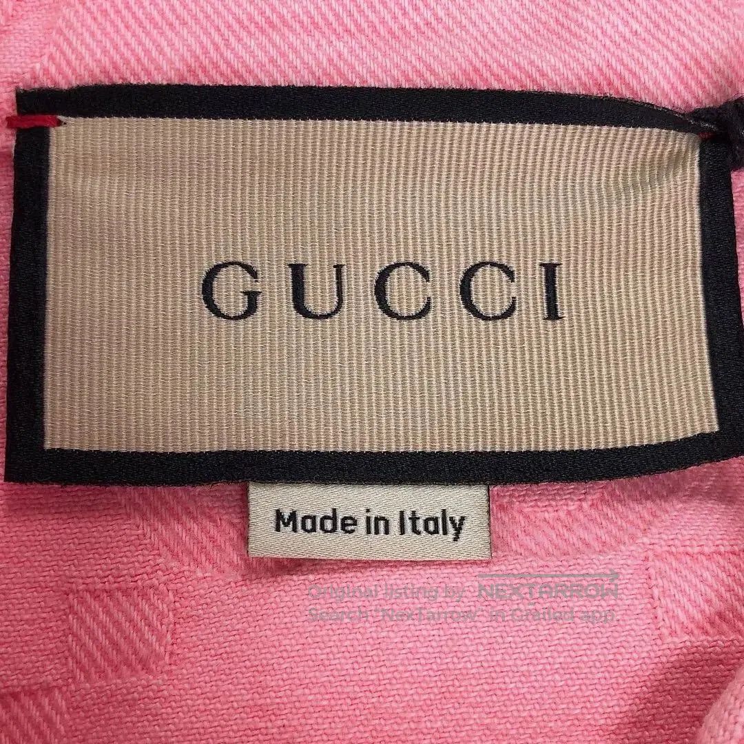 Gucci Gucci Pink Logo Print Denim Jacket. Size S / US 4 / IT 40 - 6 Thumbnail
