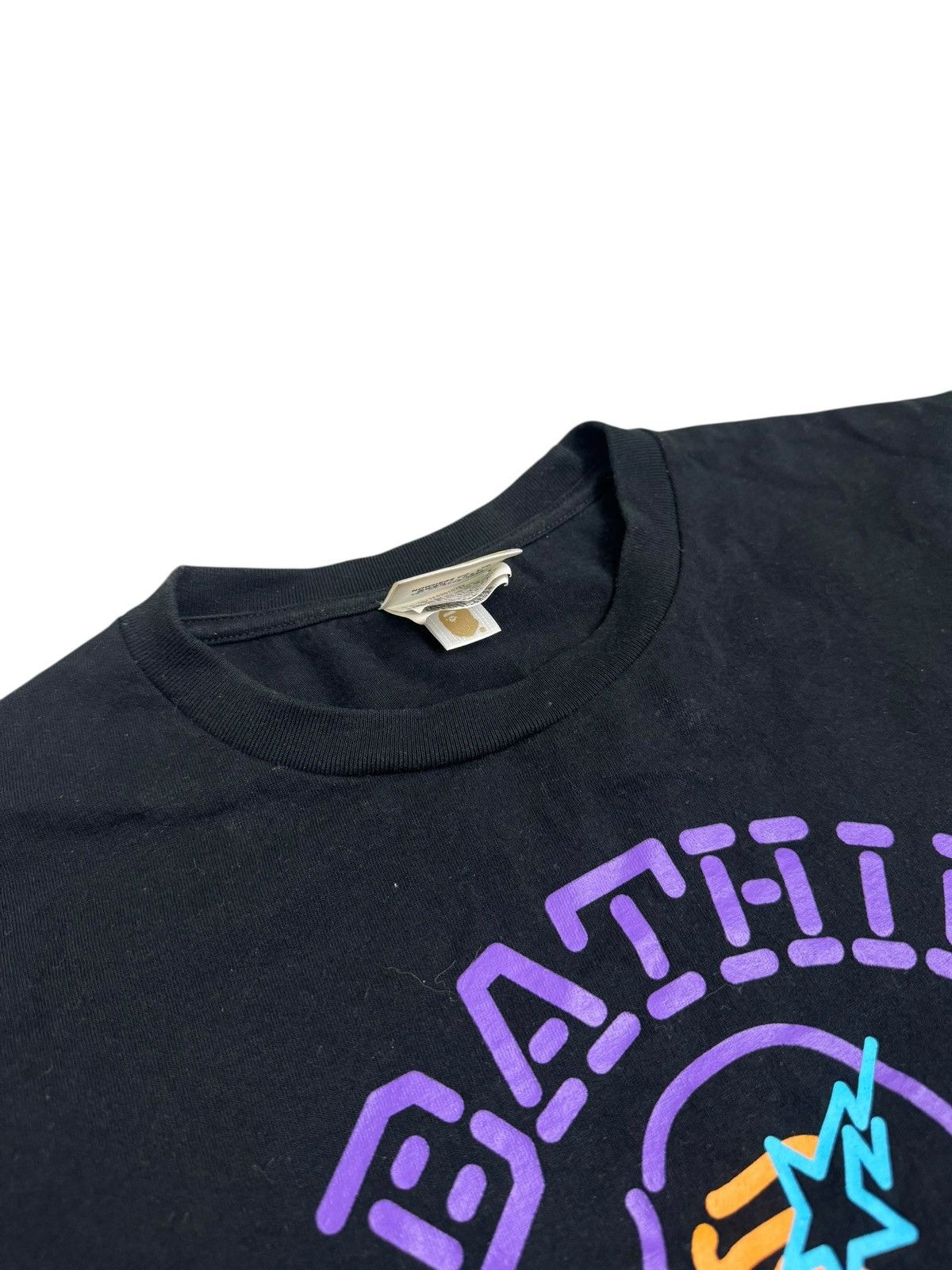 Bape Bape A Bathing Ape Neon Camo College Tee Black Medium Size US M / EU 48-50 / 2 - 4 Thumbnail