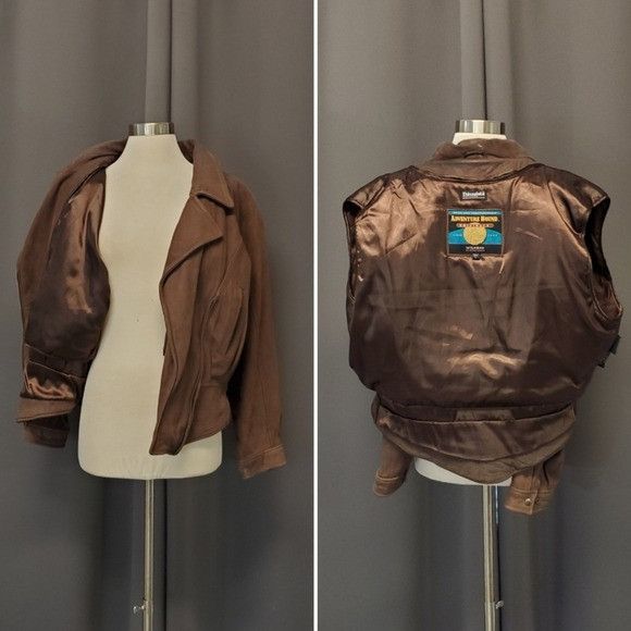 Vintage × Wilsons Leather Vintage 90s y2k Adventure Bound Aviator Bomber Brown Nubuck Size L / US 10 / IT 46 - 2 Thumbnail