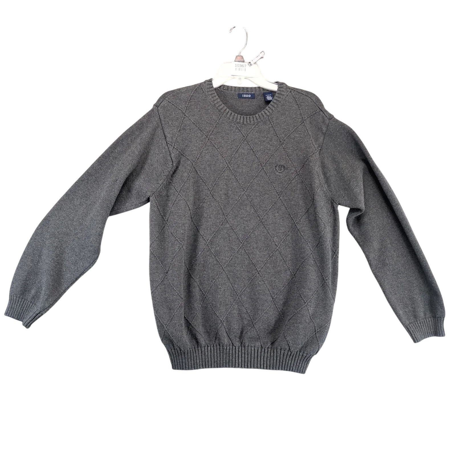 Izod Izod Gray Pullover Argyle Knit Sweater Men's XL Cotton Logo Size US XL / EU 56 / 4 - 1 Thumbnail