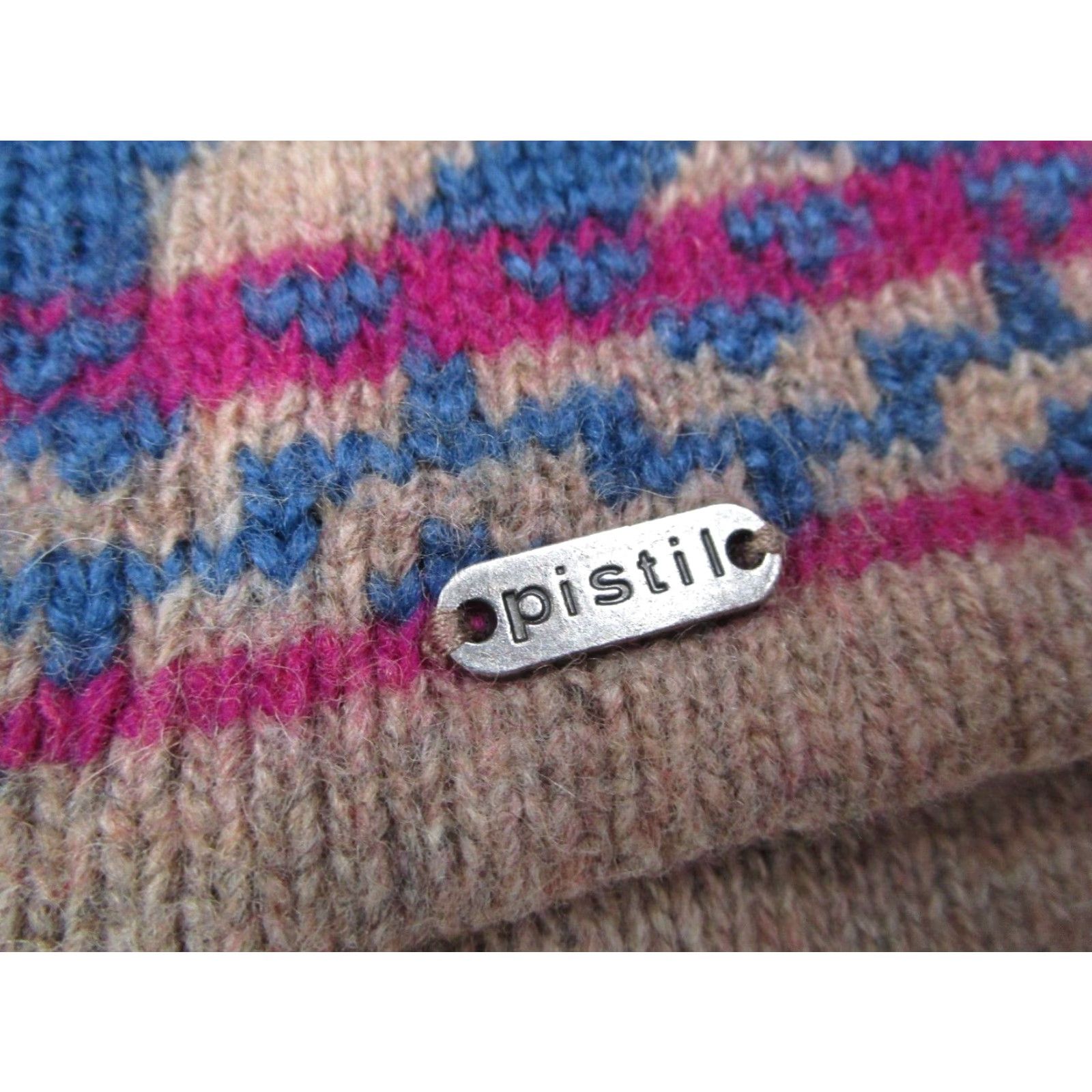 Vintage Pistil Womens Red Beanie Cap Wool Blend One Size OSFM Hat Knit Geometric City Outdoor Ski Fall Winter Casual Travel Work Mens Womens Size ONE SIZE - 2 Thumbnail