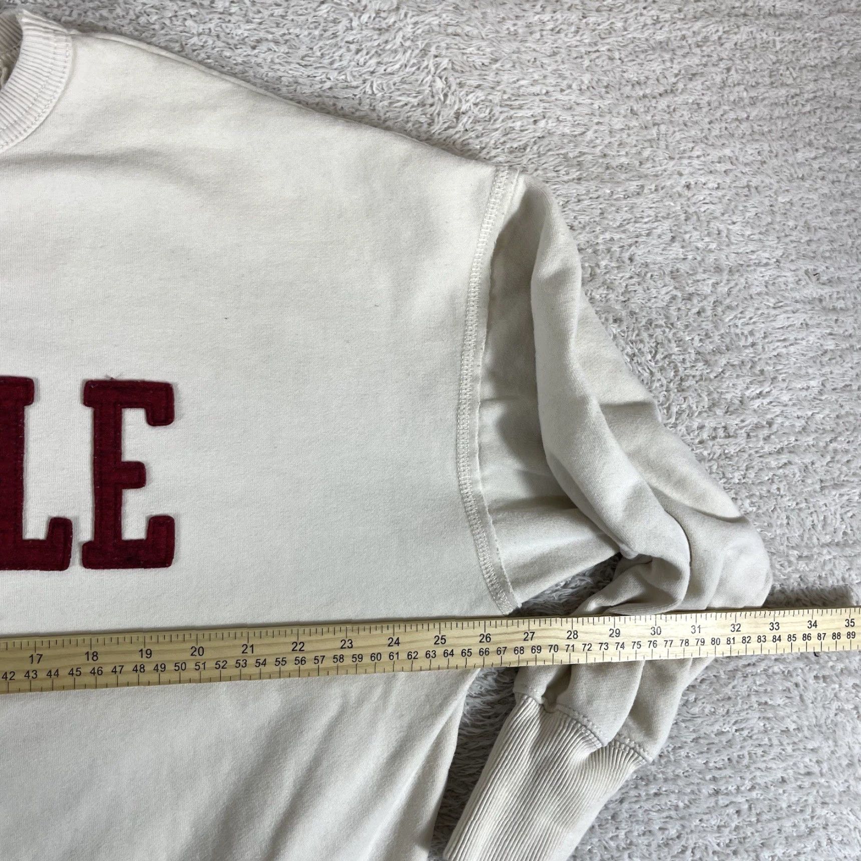 American Eagle Outfitters American Eagle Outfitters Sweatshirt Crewneck Adult Small Ivory Oversized Boxy Y2K Preppy Mens Size US S / EU 44-46 / 1 - 6 Thumbnail
