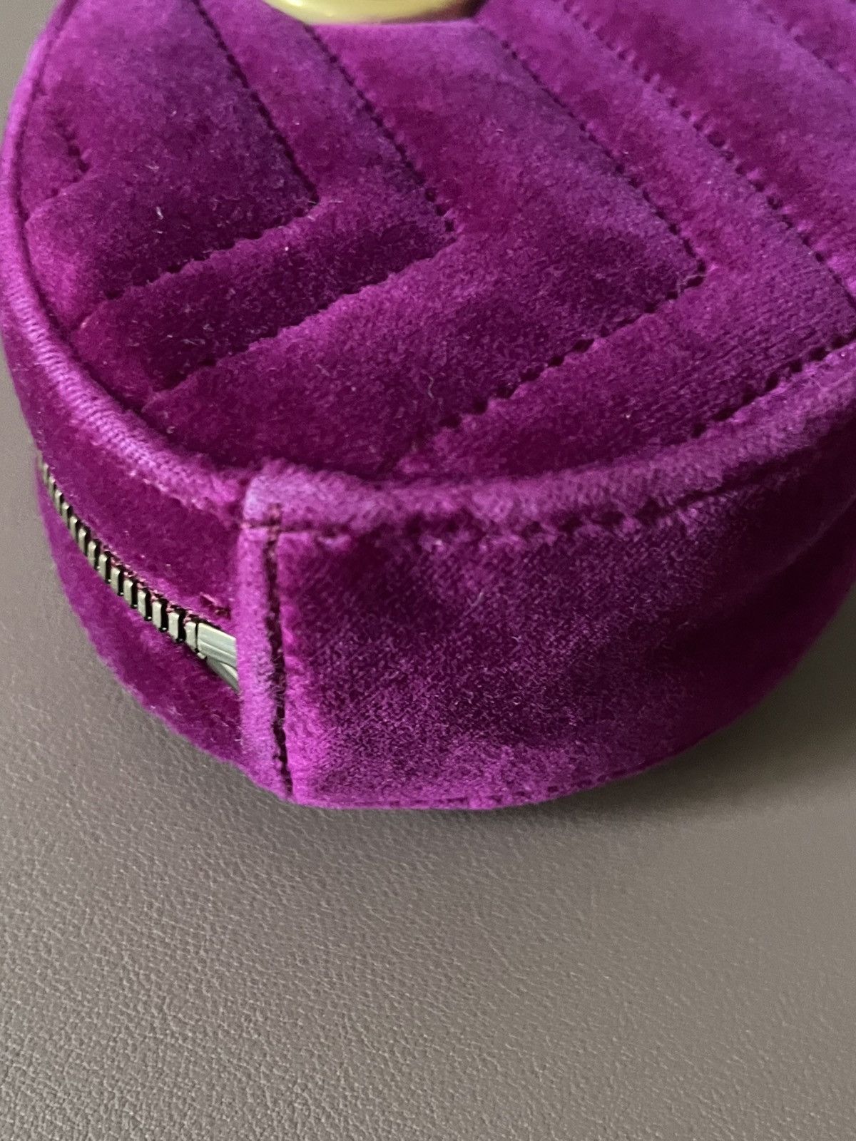 Gucci Gucci Marmont Purple Velvet Belt Bag Size ONE SIZE - 21 Thumbnail