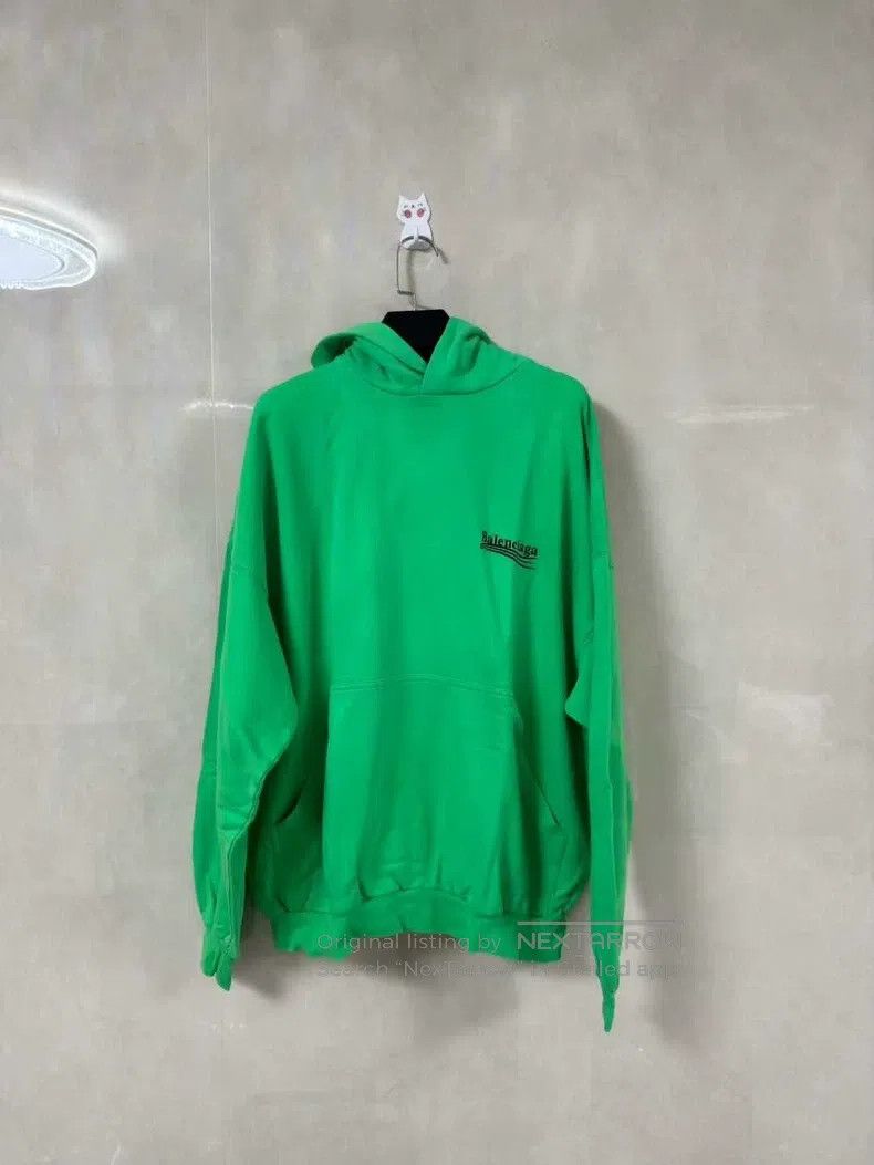 Balenciaga Balenciaga Green Embroidered Coke Logo Print Hooded Sweats Size US S / EU 44-46 / 1 - 1 Thumbnail