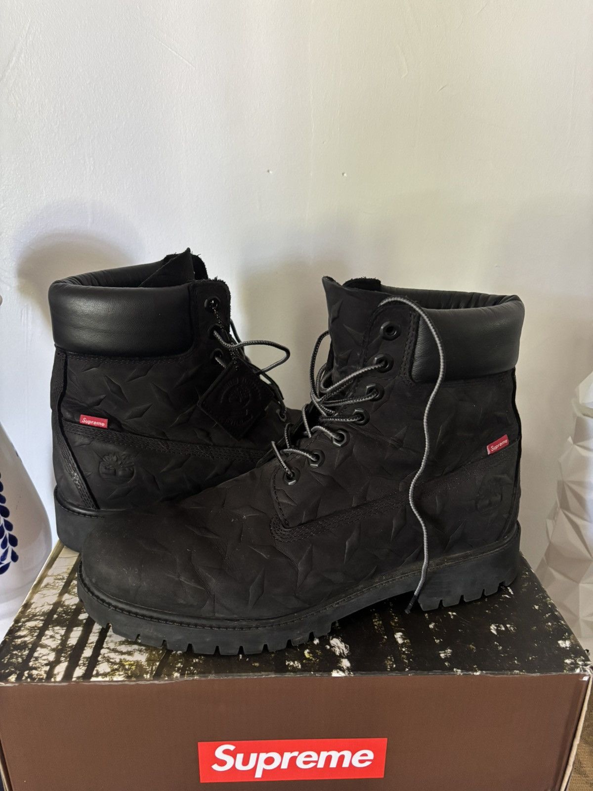 Black Supreme x Timberland Boots