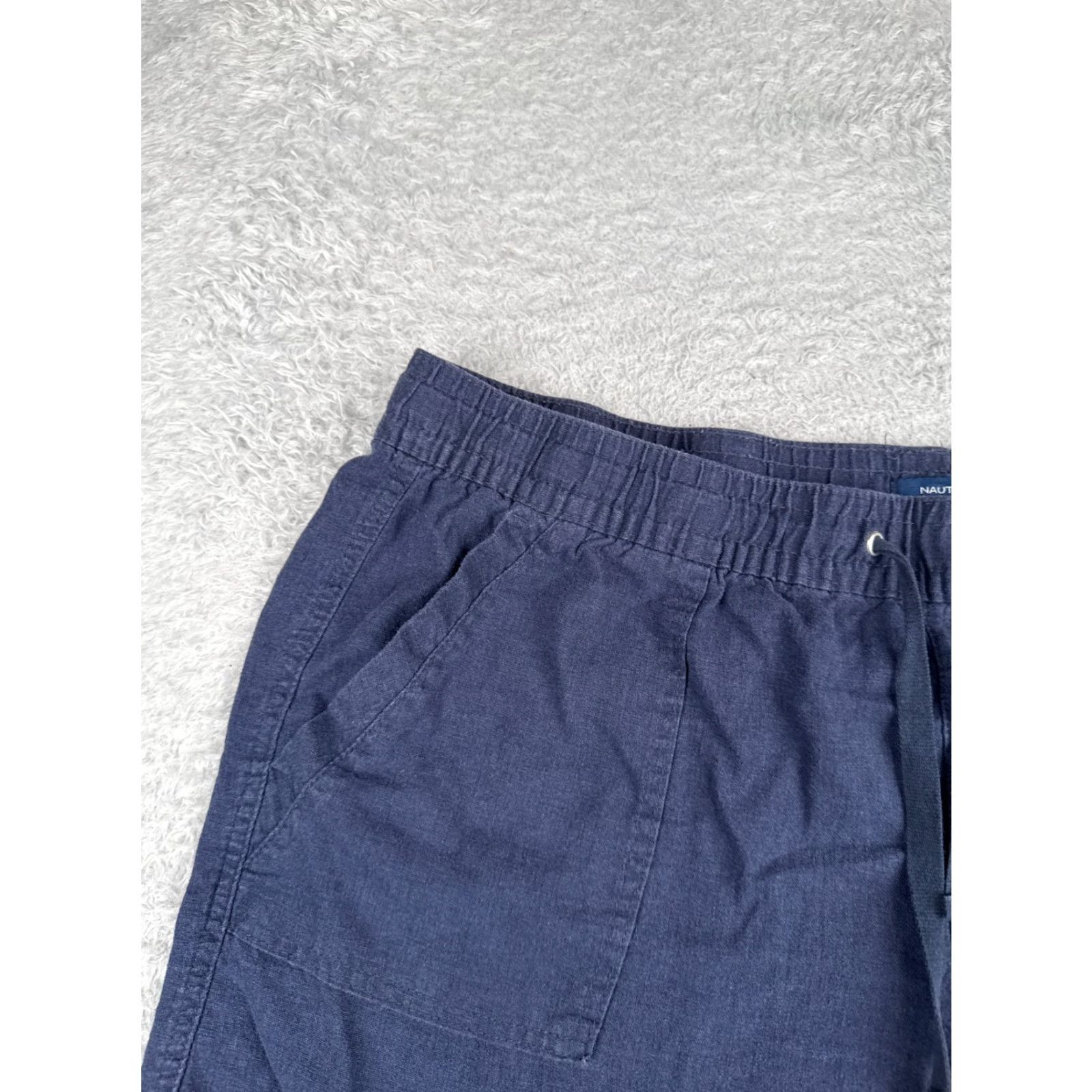 Nautica Nautica Womens Shorts Chino 40 Blue Linen Cotton Blend Stretch Pockets Zip Beach 40x5 Womens Size 27" / US 4 / IT 40 - 4 Thumbnail