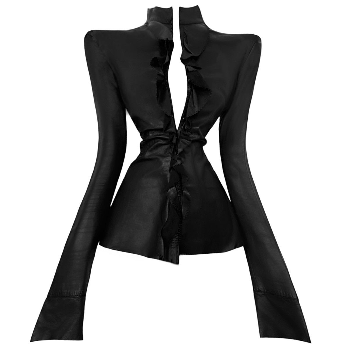 Roberto Cavalli Runway Roberto Cavalli leather blouse Size S / US 4 / IT 40 - 2 Thumbnail