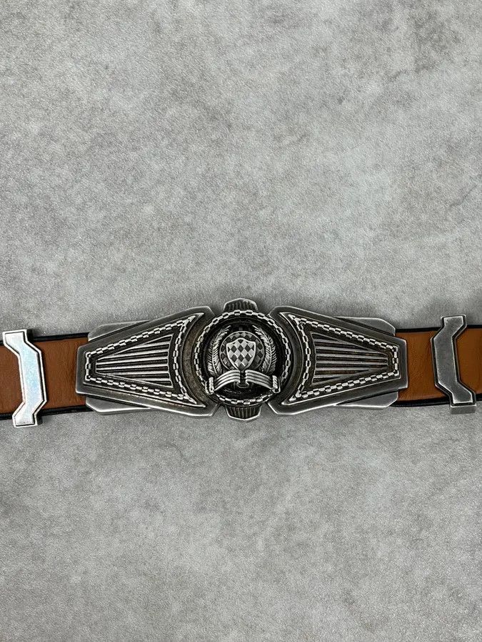 Balmain SS2013 Balmain Brown Leather Belt Crest Buckle Size ONE SIZE - 7 Thumbnail