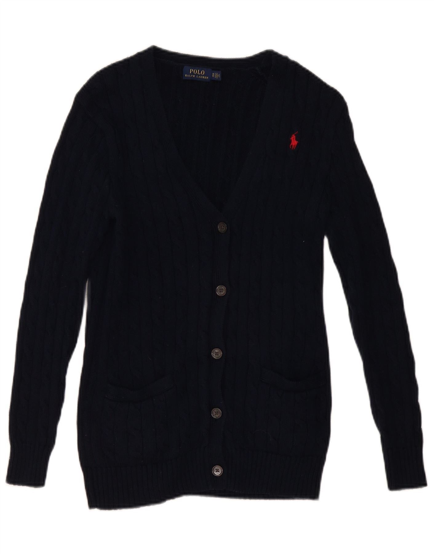 Polo Ralph Lauren Womens Overd Cardigan Sweater UK 6 XS Navy Blue Size S / US 4 / IT 40 - 1 Thumbnail