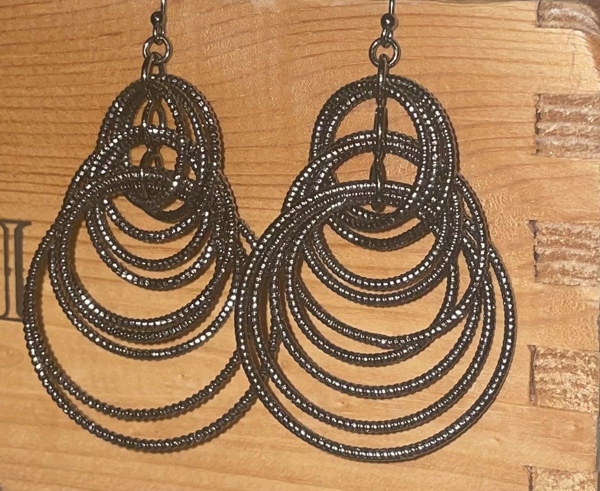 Vintage Lia Sophia Chrome Metallic Voltage Earrings Size ONE SIZE - 5 Thumbnail