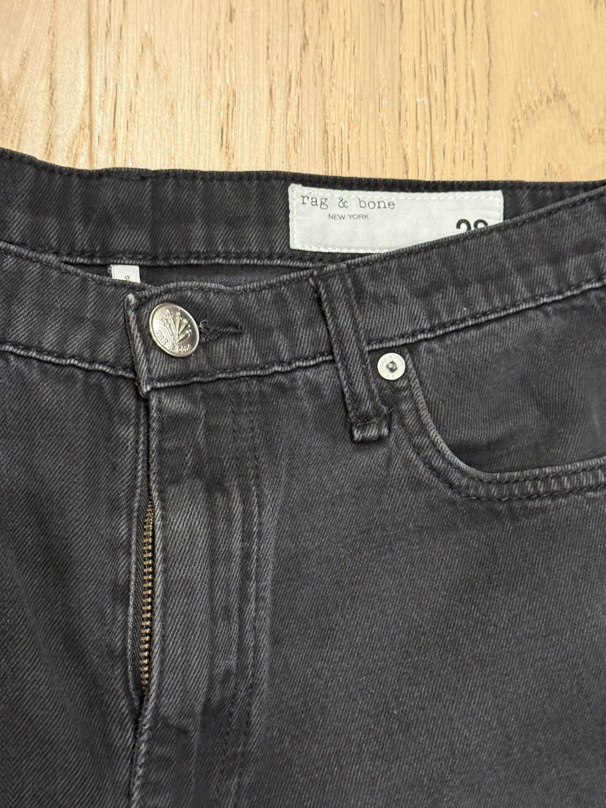 Rag & Bone Rag + Bone Sophie Ultra Wide Jeans in Black Size US 31 - 4 Thumbnail
