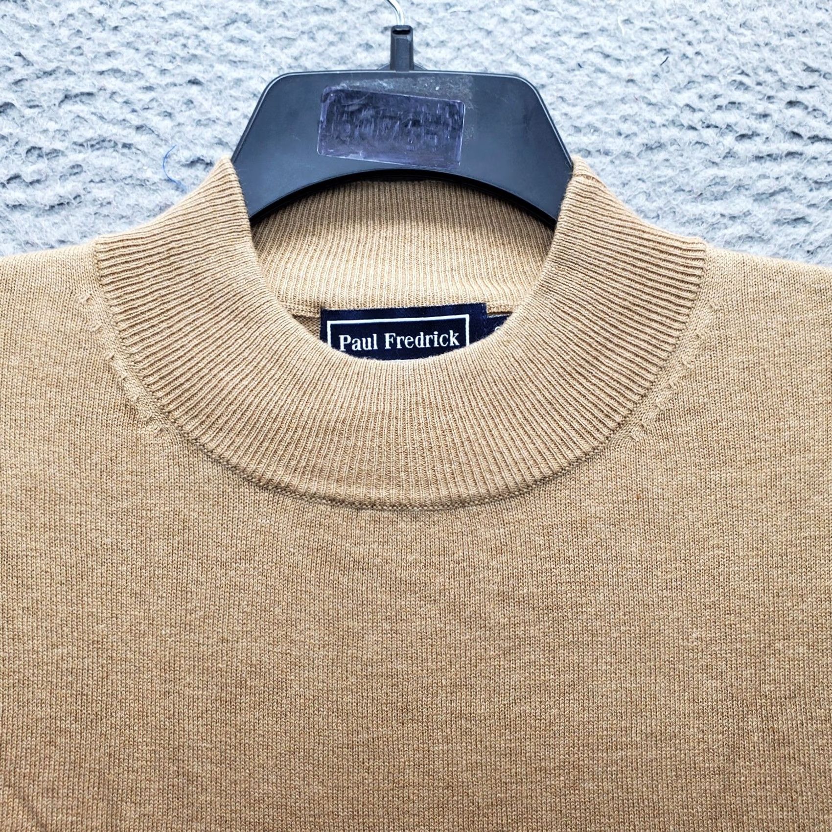 Vintage Paul Fredrick Sweater Mens 3XL Brown Knit Silk Long-Sleeve Mock Neck Pullover Size US XXL / EU 58 / 5 - 8 Thumbnail
