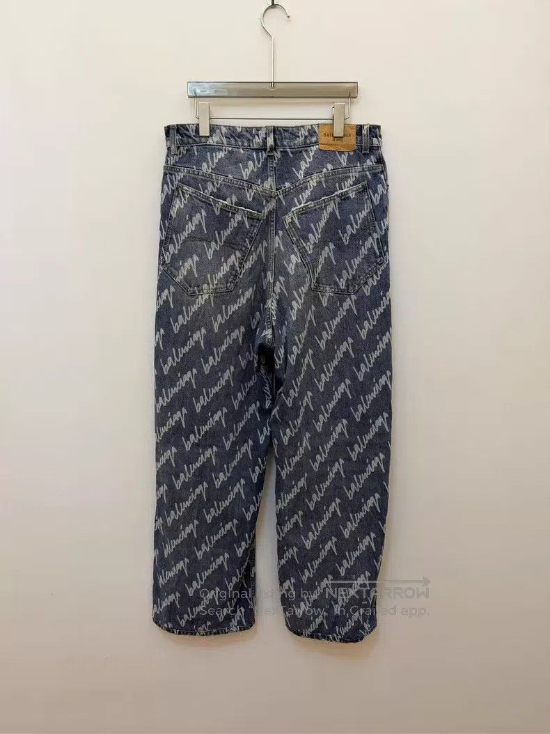 Balenciaga Balenciaga size S Logo Printed Button Loose Mid Waist Stra Size US 27 - 2 Thumbnail