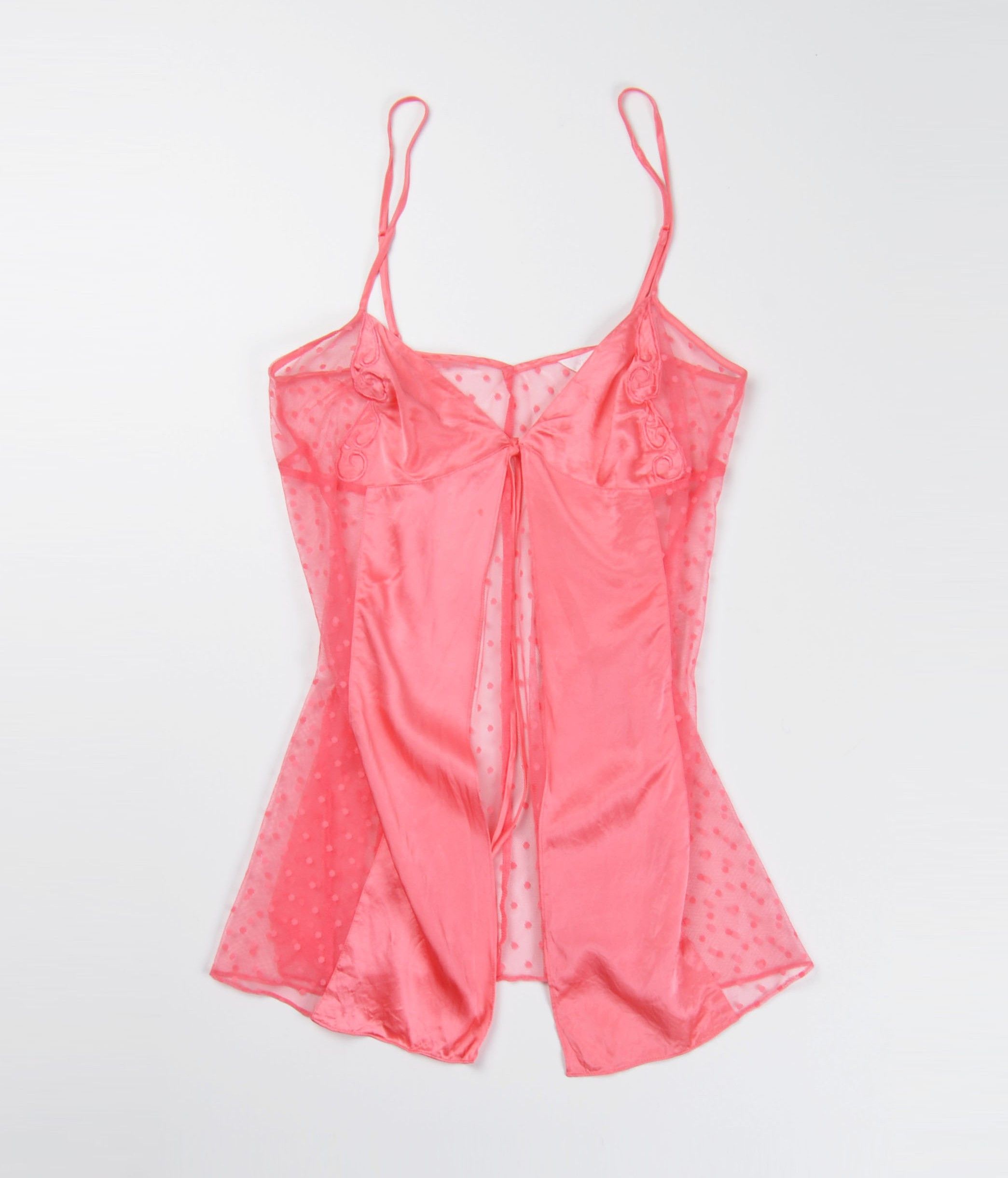 Victoria's Secret Victoria Secret Y2K Sheer Cami Top Tie Front Polka Dot Size S / US 4 / IT 40 - 3 Thumbnail